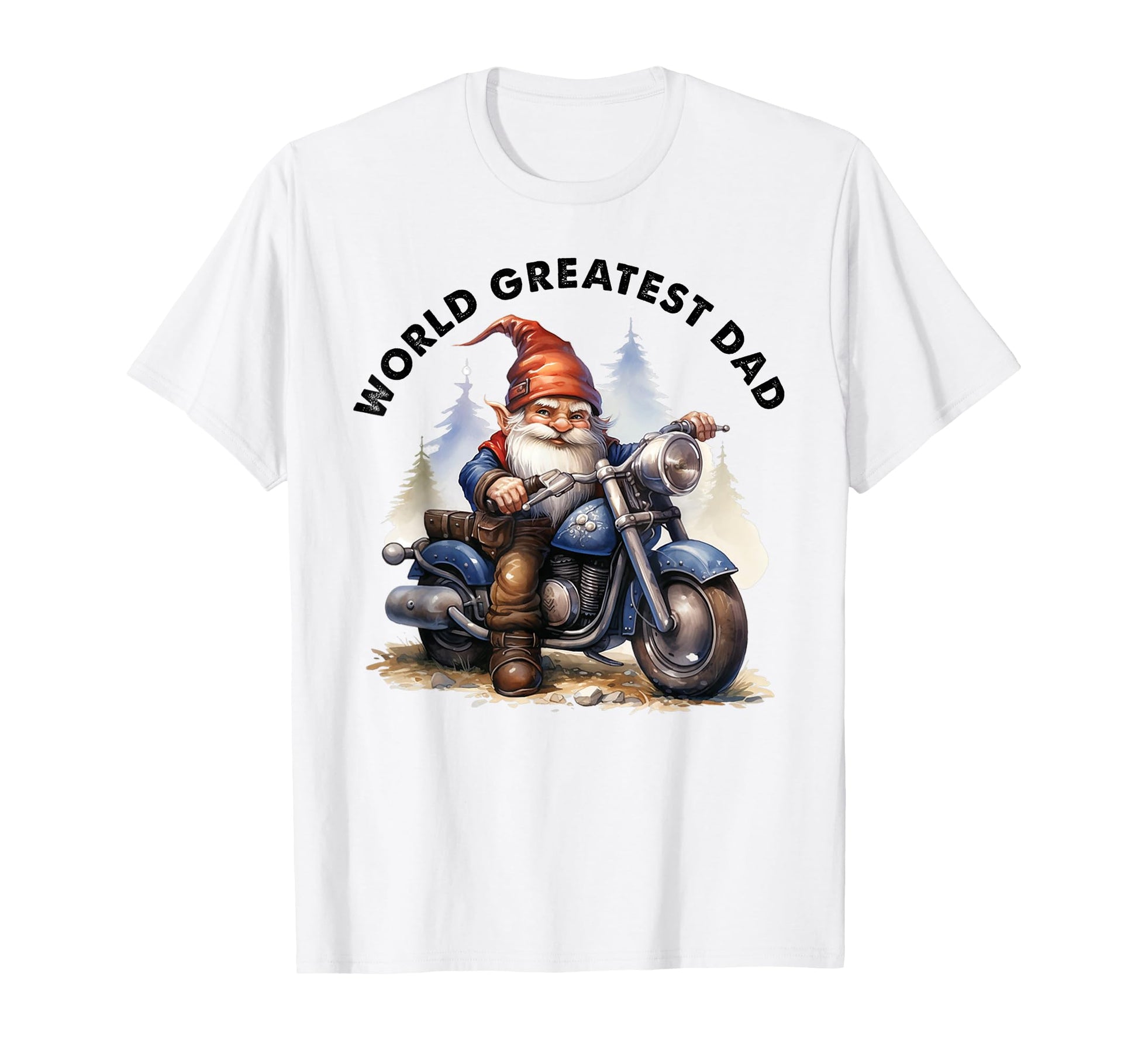 Motorcycle Gnome World Greatest Dad T-Shirt - Custom Art Print for Adults - T-Shirt, Sweatshirt, Hoodie