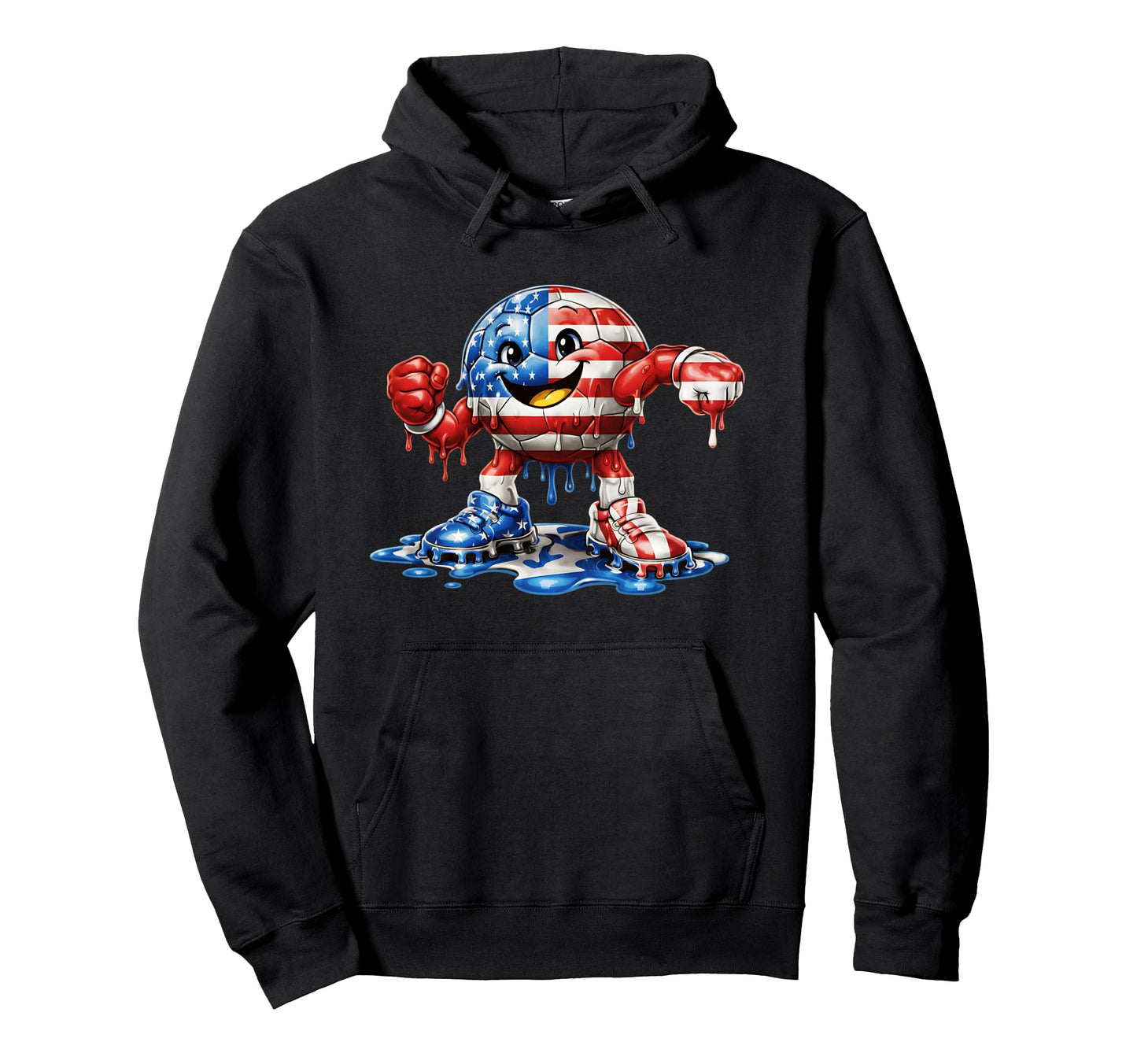 Colorful Dripping Soccer America Usa Hoodie - Streetwear Style Men Women - T-Shirt, Sweatshirt, Hoodie