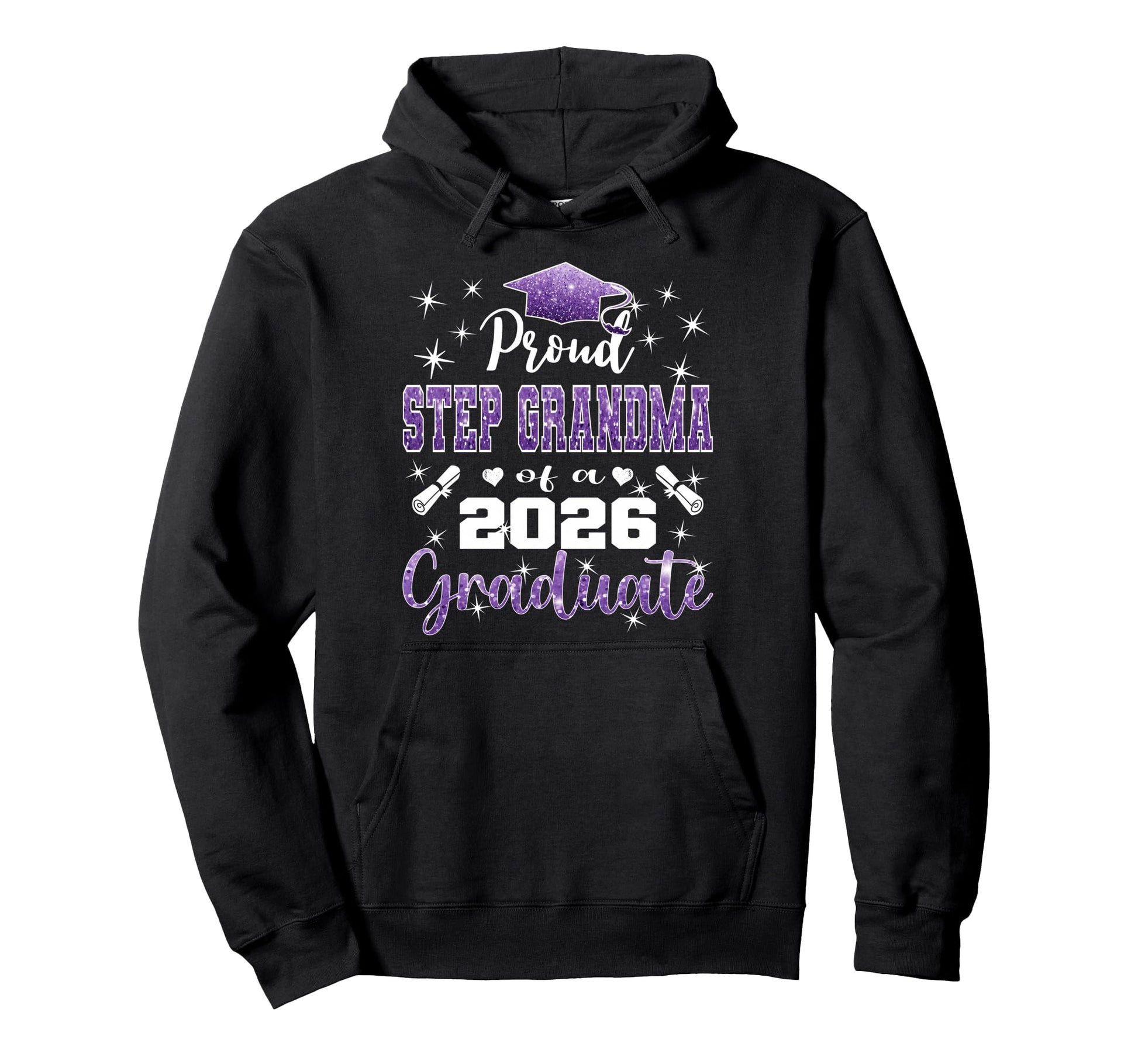 Super Proud Step Grandma 2026 Graduate Hoodie - Streetwear Style Unisex - T-Shirt, Sweatshirt, Hoodie