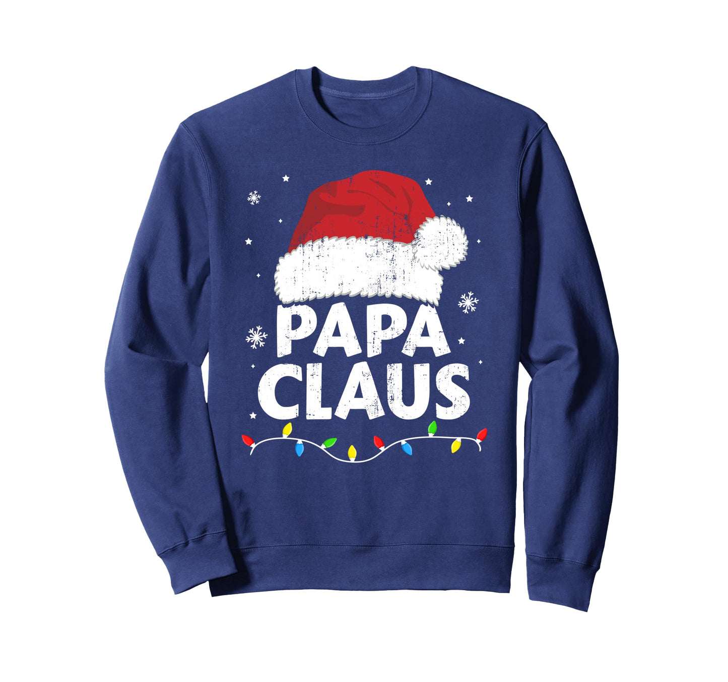 Papa Grandpa Claus Lights Matching Sweatshirt - Novelty Apparel for Adults - T-Shirt, Sweatshirt, Hoodie