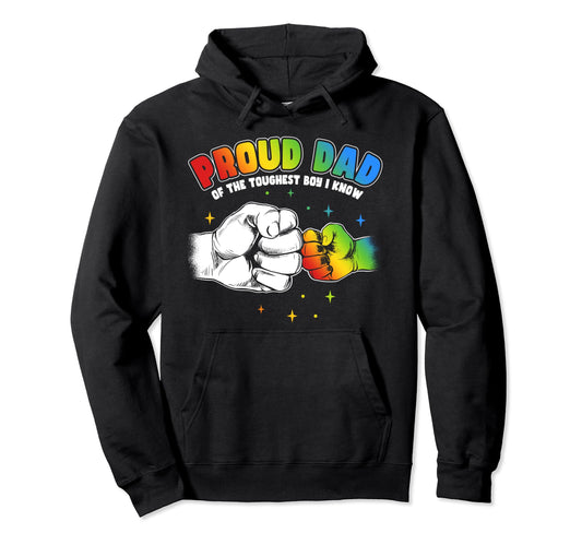 Autism Awareness Proud Dad Toughest Autism Hoodie - Graphic Print Men Women - T-Shirt, Sweatshirt, Hoodie