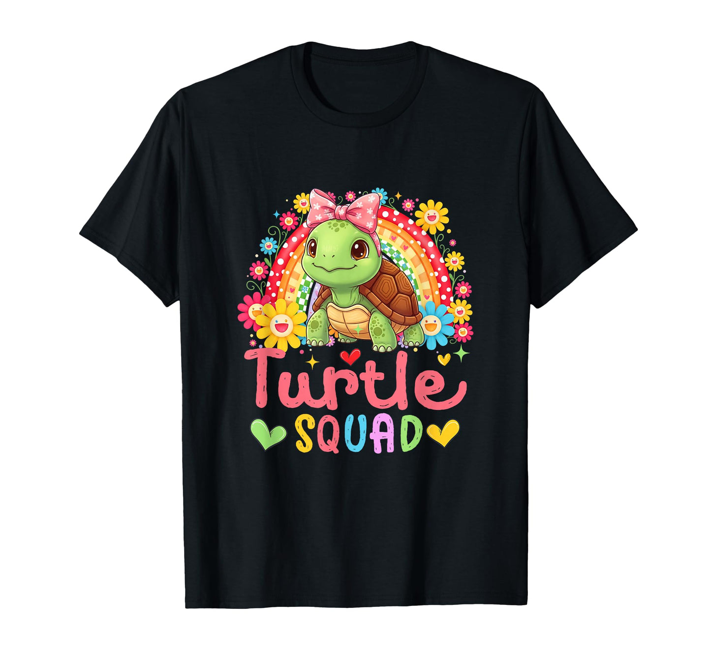 Turtle Squad Colorful Floral Rainbow T-Shirt - Unique Graphic Men Women - T-Shirt, Sweatshirt, Hoodie