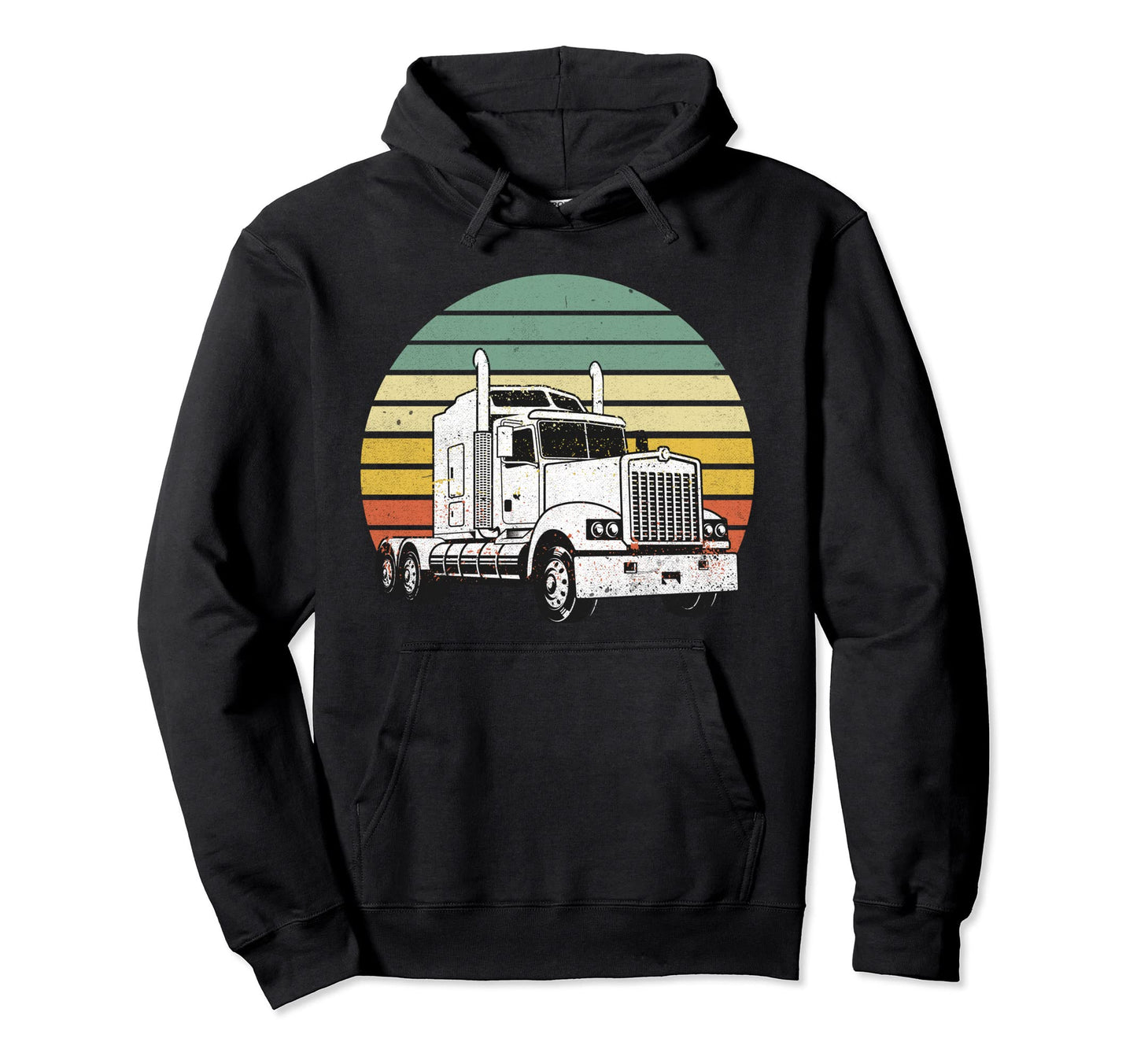 Mens Truck Driver Trucking Semi Hoodie - Fun Novelty Design for Adults - T-Shirt, Sweatshirt, Hoodie