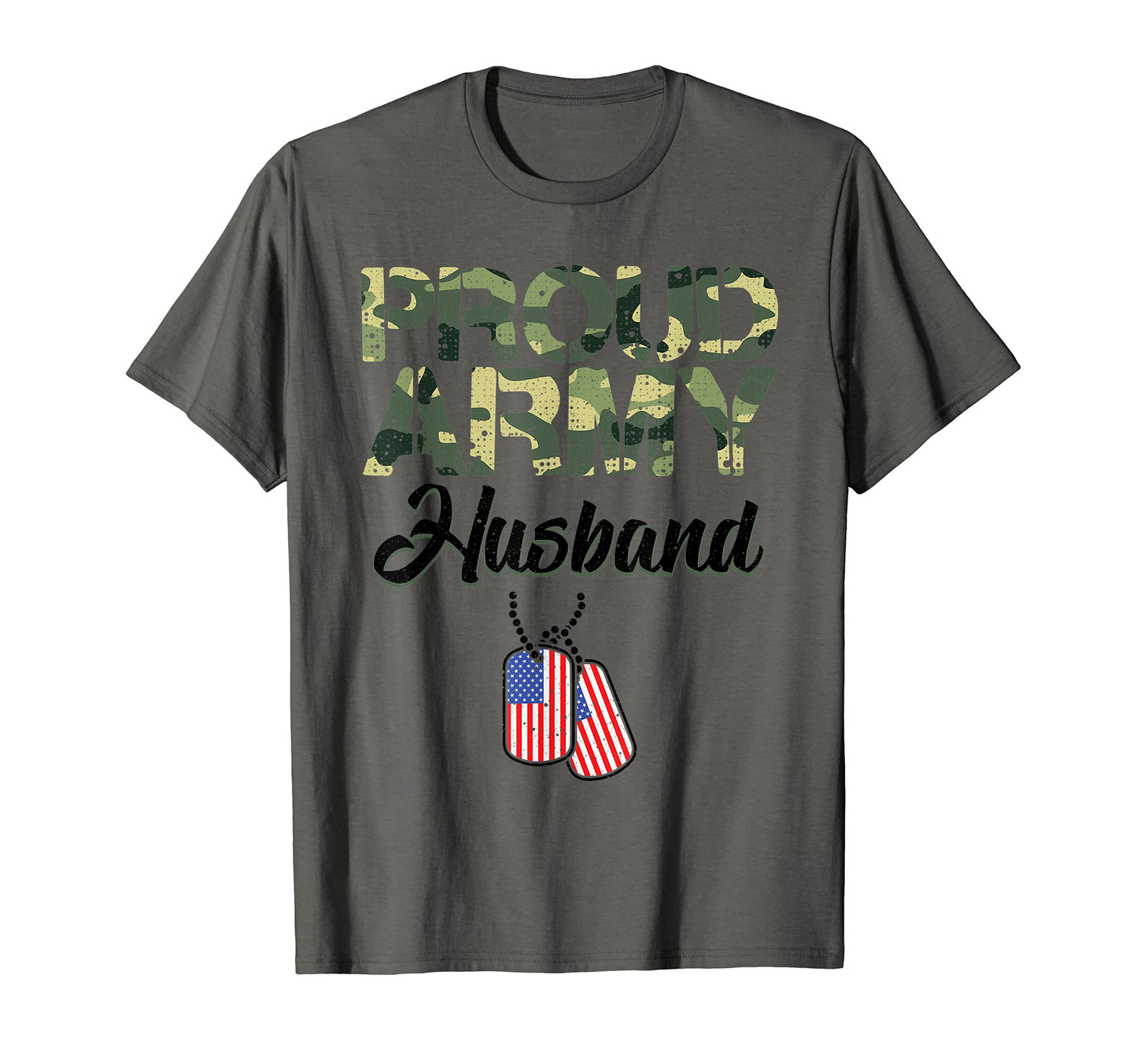 Funny Proud Army Husband Military Camo Dad T-Shirt - Unique Graphic Unisex - T-Shirt, Sweatshirt, Hoodie