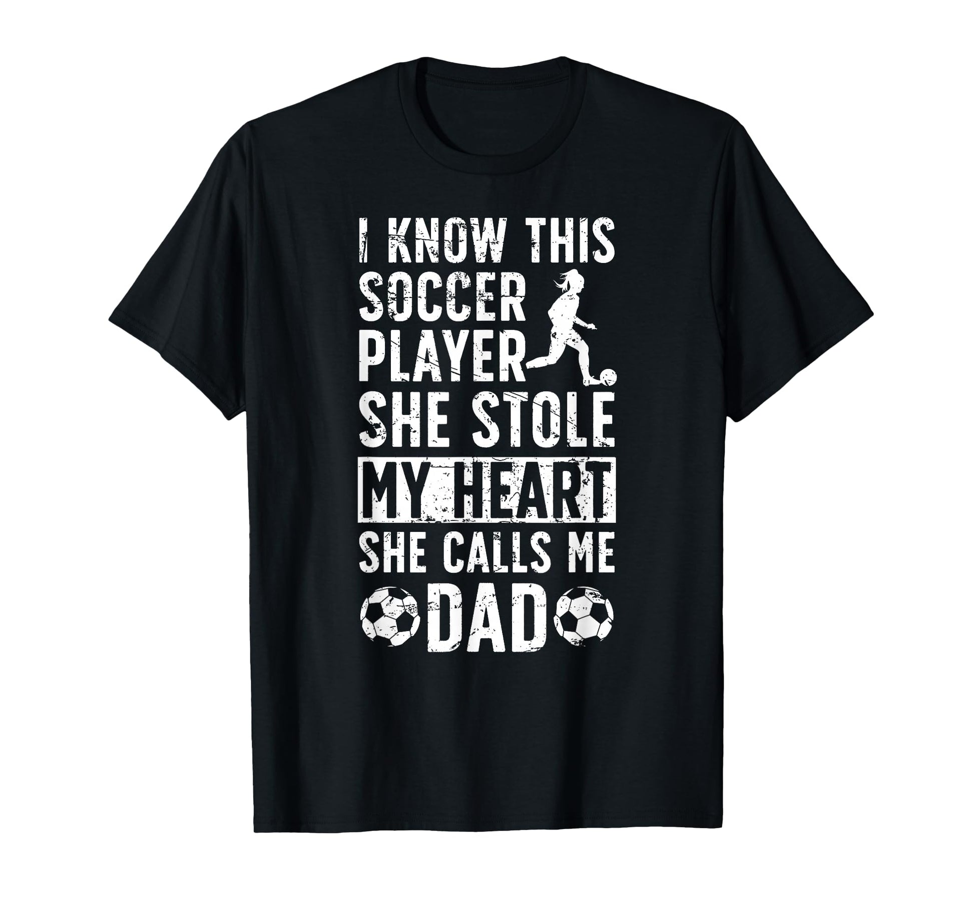 She Calls Me Dad Soccer Player Father T-Shirt - Minimalist Print Men Women - T-Shirt, Sweatshirt, Hoodie