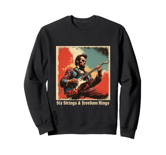 Abraham Lincoln Guitar Six Strings Sweatshirt - Custom Art Print Men Women - T-Shirt, Sweatshirt, Hoodie