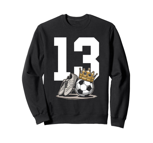 13 Soccer Birthday Gift Soccer Sweatshirt - Minimalist Print for Adults - T-Shirt, Sweatshirt, Hoodie