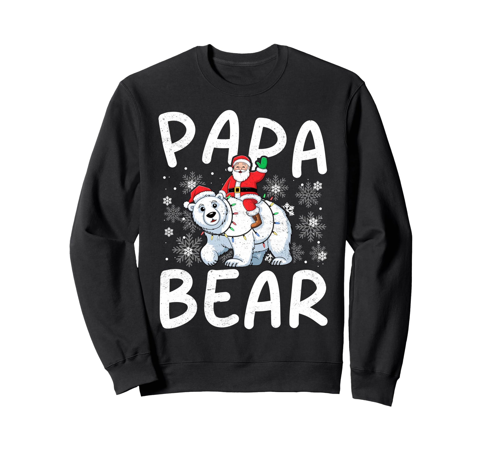 Funny Papa Bear Lights Santa Sweatshirt - Fun Novelty Design for Adults - T-Shirt, Sweatshirt, Hoodie