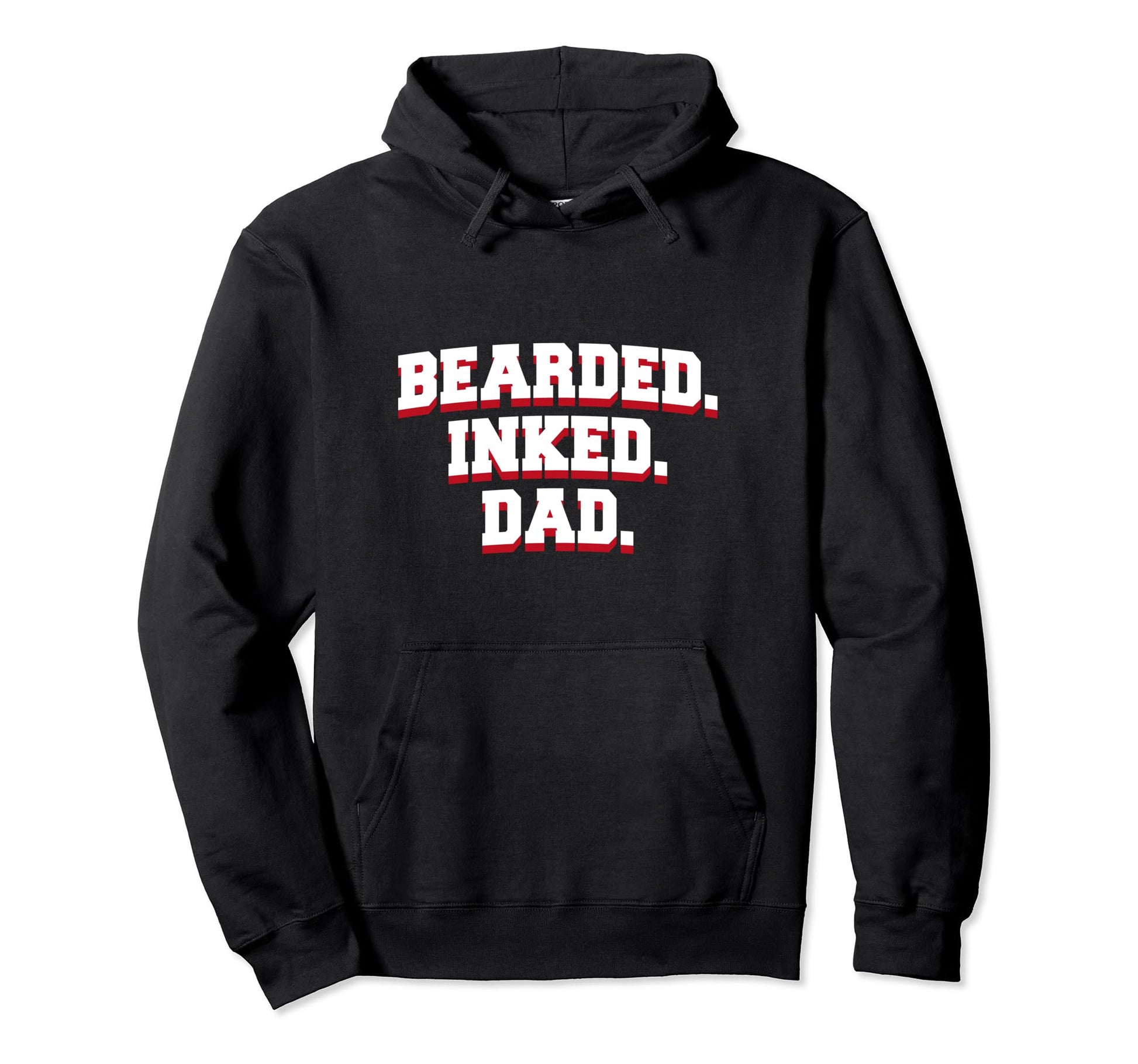Bearded Inked Dad Fathers Day Tattoo Hoodie - Casual Everyday Wear Unisex - T-Shirt, Sweatshirt, Hoodie