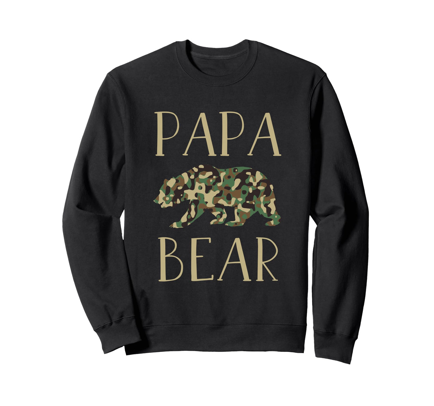 Papa Bear Camo I Family Matching Camo Sweatshirt - Graphic Print Unisex - T-Shirt, Sweatshirt, Hoodie
