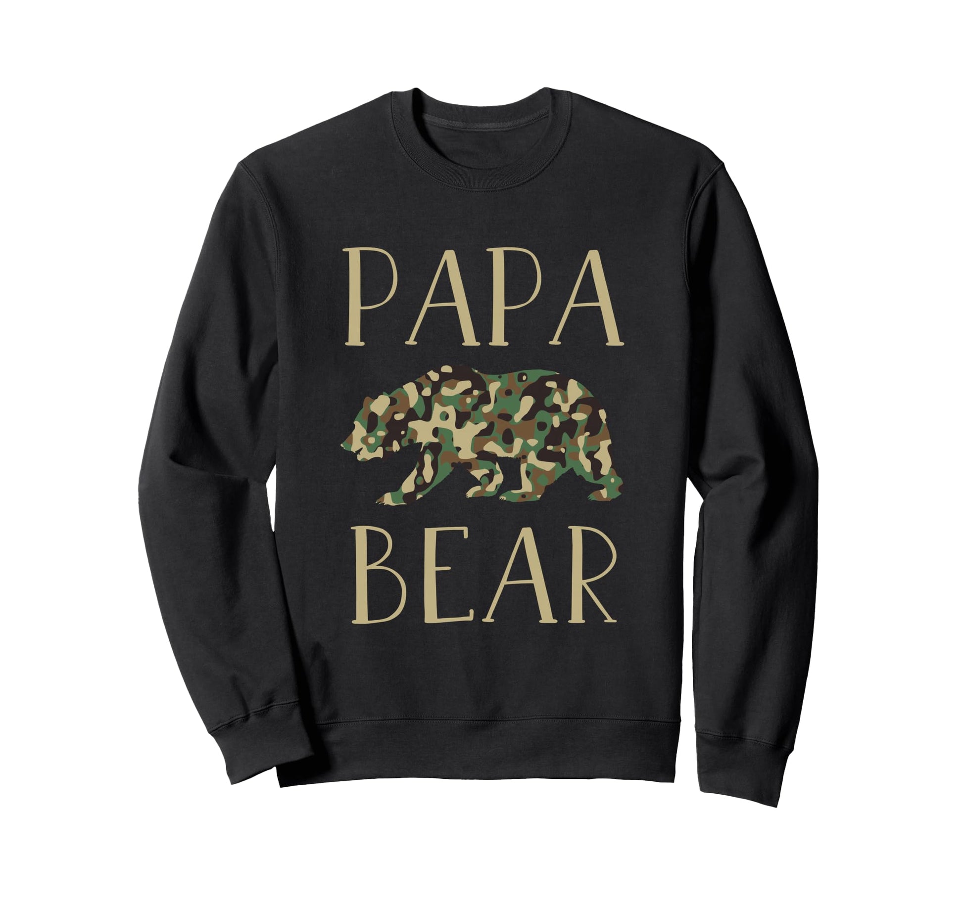 Papa Bear Camo I Family Matching Camo Sweatshirt - Graphic Print Unisex - T-Shirt, Sweatshirt, Hoodie