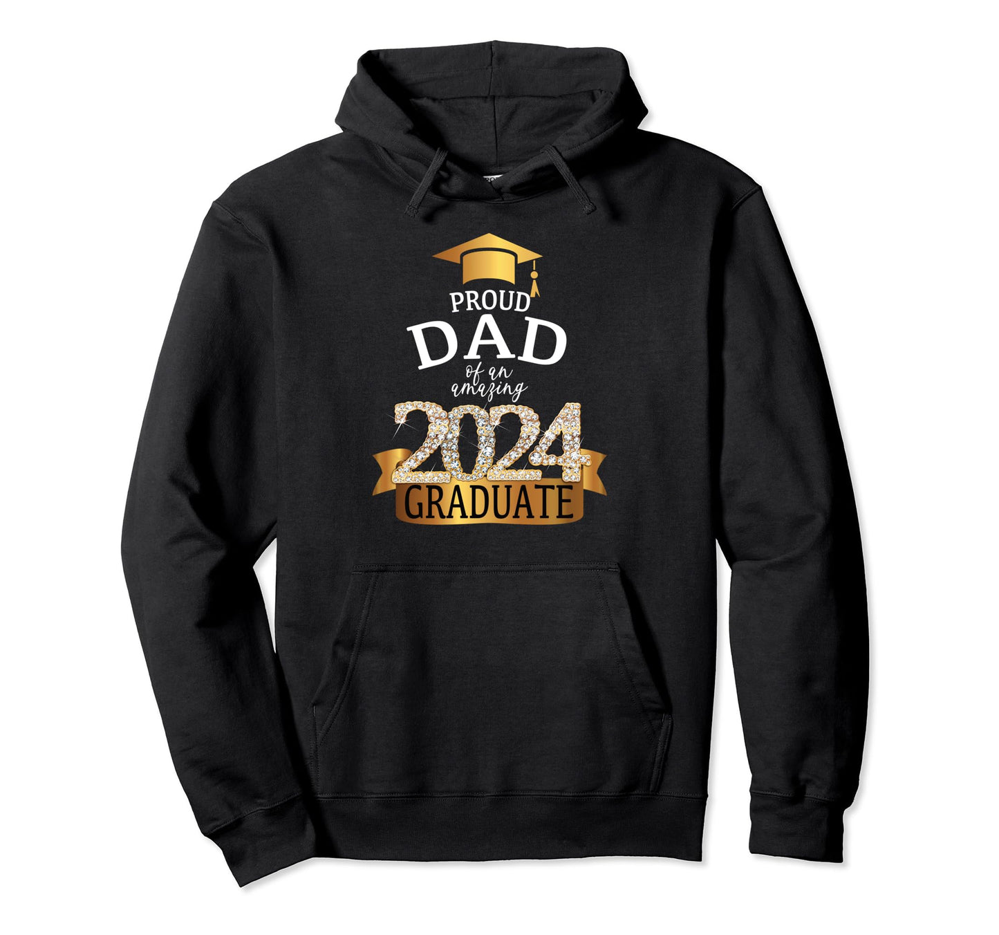 2024 Proud Dad Graduate I Yellow Hoodie - Trendy Graphic Men Women - T-Shirt, Sweatshirt, Hoodie