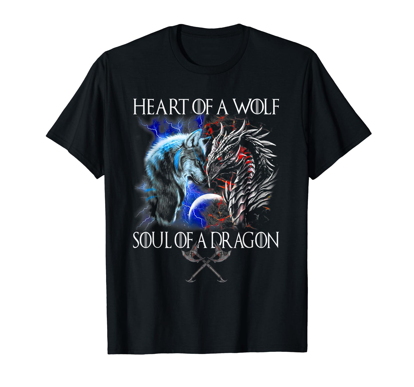 Heart Wolf Soul Dragon Funny Matching T-Shirt - Novelty Apparel Unisex - T-Shirt, Sweatshirt, Hoodie
