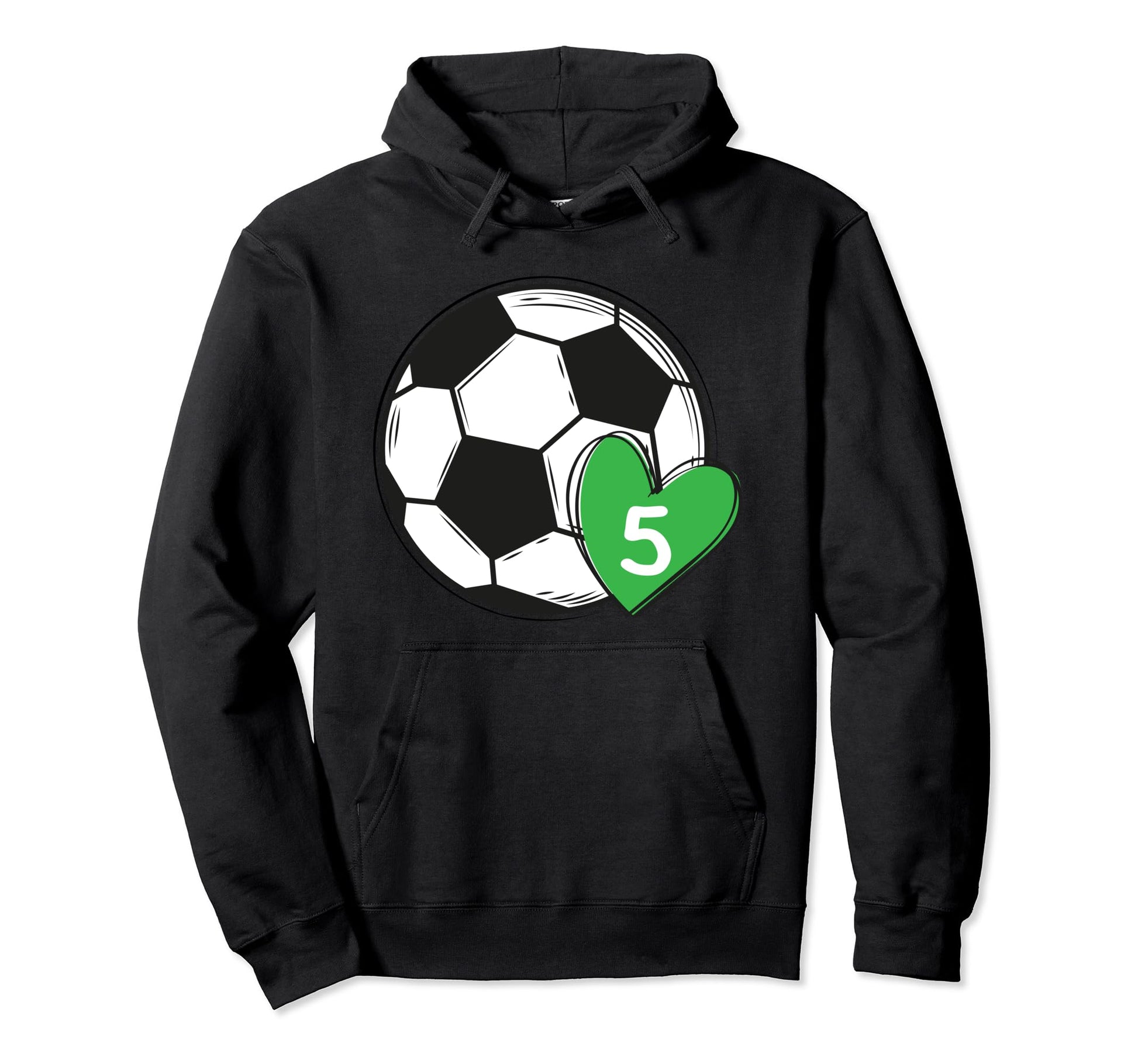 Funny Soccer Ball Number 5 Soccer Hoodie - Minimalist Print Men Women - T-Shirt, Sweatshirt, Hoodie