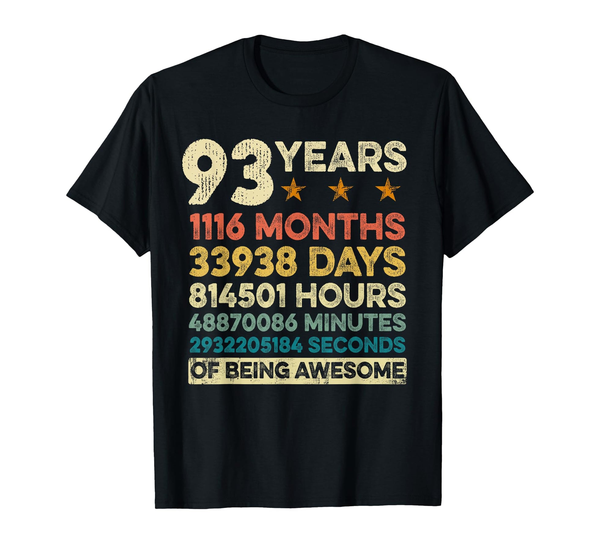 93Rd Birthday Gift 93 Years Old 1116 T-Shirt - Minimalist Print Unisex - T-Shirt, Sweatshirt, Hoodie