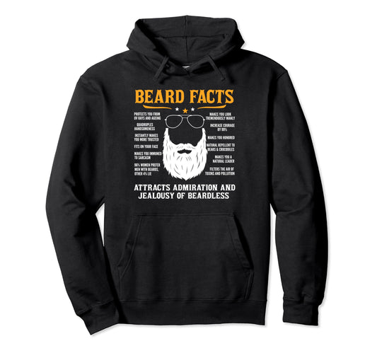 Beard Facts Funny Beard Lovers Hoodie - Custom Art Print for Adults - T-Shirt, Sweatshirt, Hoodie