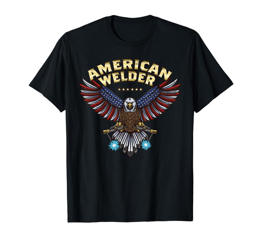 Bald Eagle Welding Torch Patriotic Usa T-Shirt - Streetwear Style Unisex - T-Shirt, Sweatshirt, Hoodie