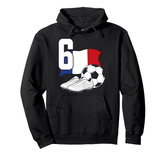 6 Soccer Birthday Gift Soccer Fan Hoodie - Custom Art Print Men Women - T-Shirt, Sweatshirt, Hoodie