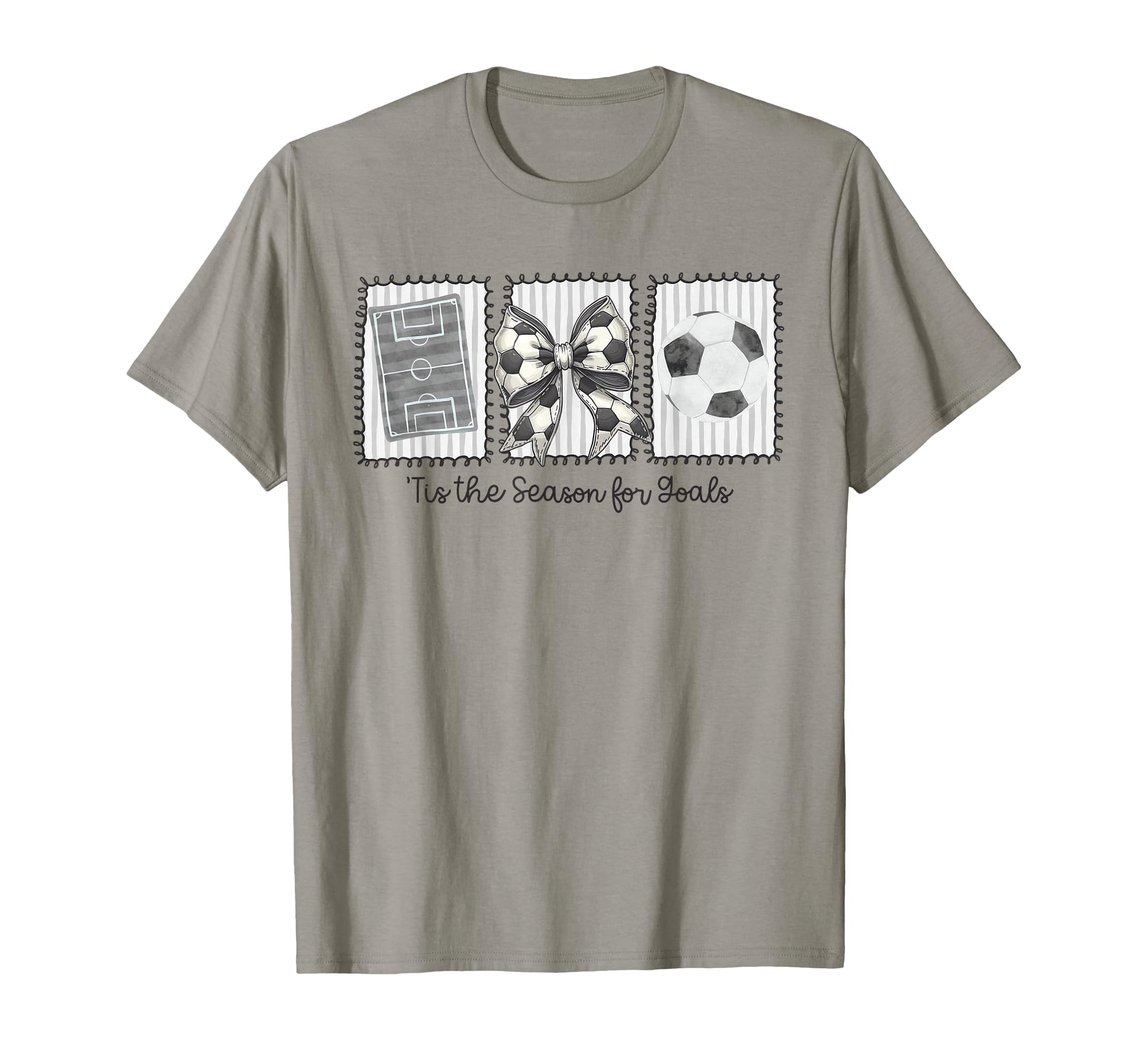 Funny Preppy Tis Season Soccer Stamps T-Shirt - Trendy Graphic for Adults - T-Shirt, Sweatshirt, Hoodie