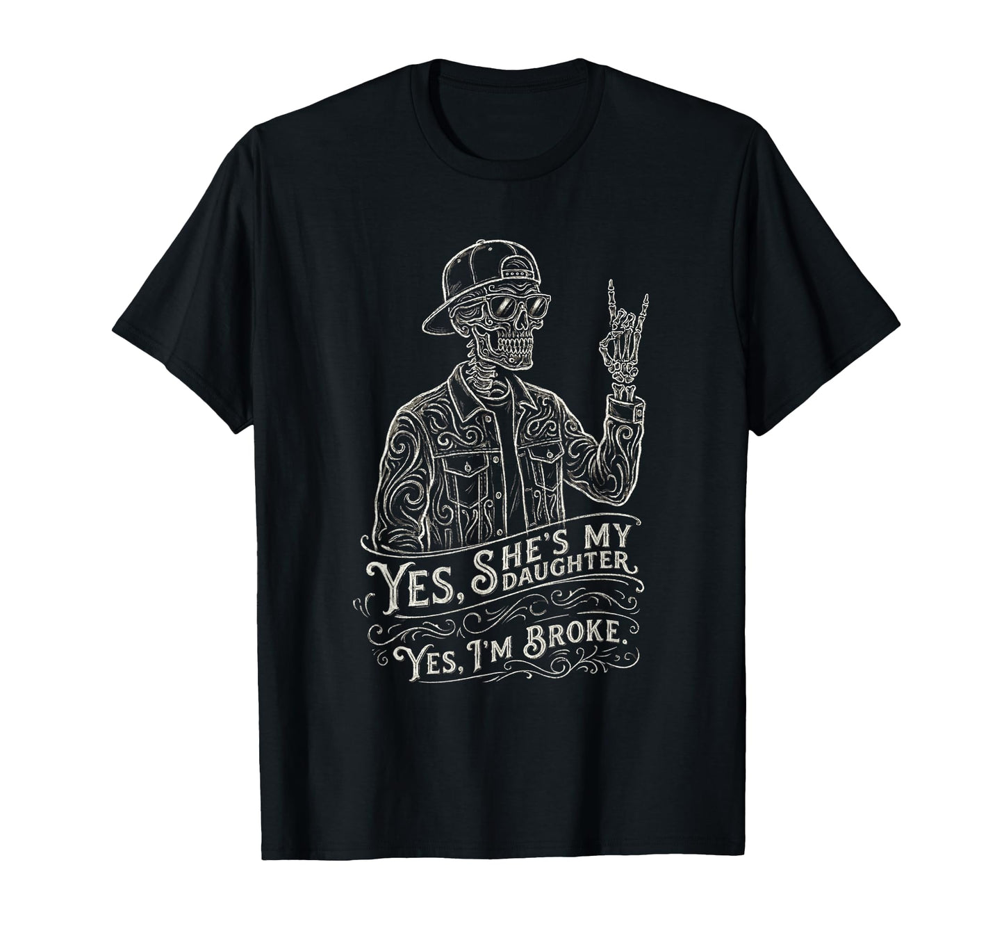 Skeleton Dad Daughter Matching T-Shirt - Fun Novelty Design for Adults - T-Shirt, Sweatshirt, Hoodie