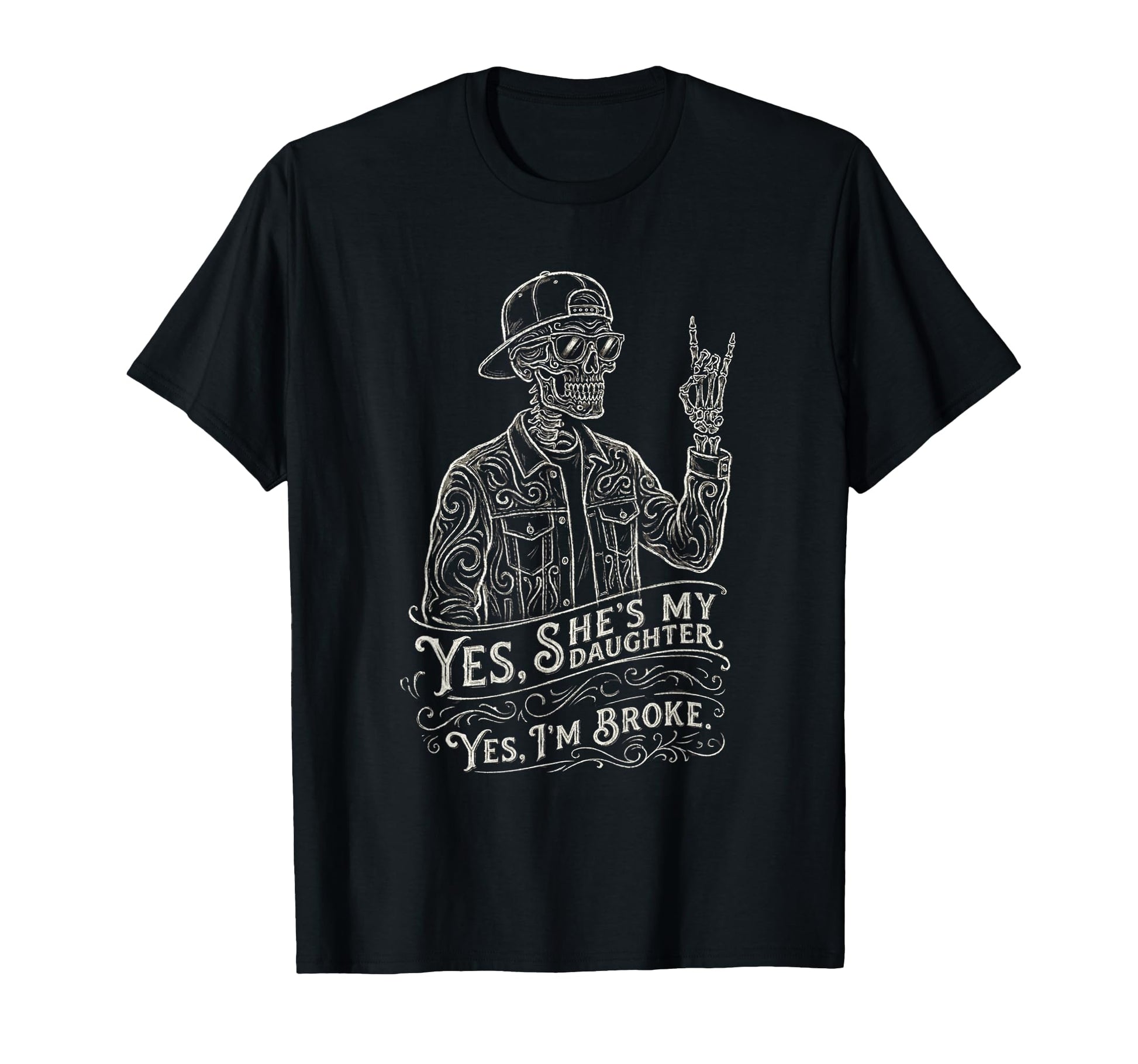 Skeleton Dad Daughter Matching T-Shirt - Fun Novelty Design for Adults - T-Shirt, Sweatshirt, Hoodie