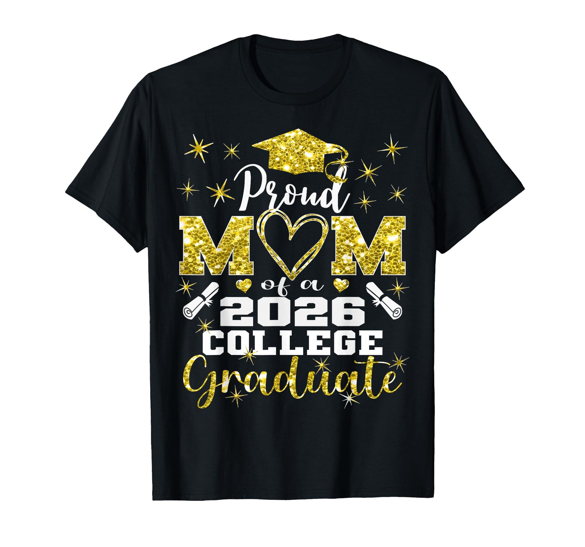 Proud Mom 2026 College Graduate Family T-Shirt - Fun Novelty Design Unisex - T-Shirt, Sweatshirt, Hoodie