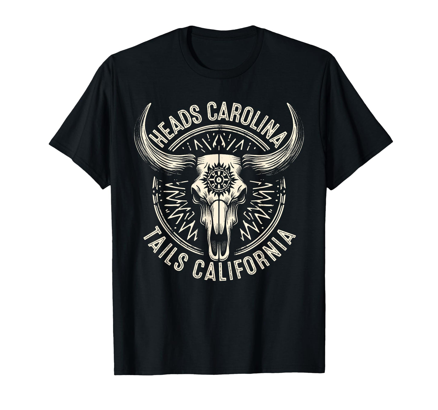 Heads Carolina Tail California T-Shirt - Fun Novelty Design for Adults - T-Shirt, Sweatshirt, Hoodie