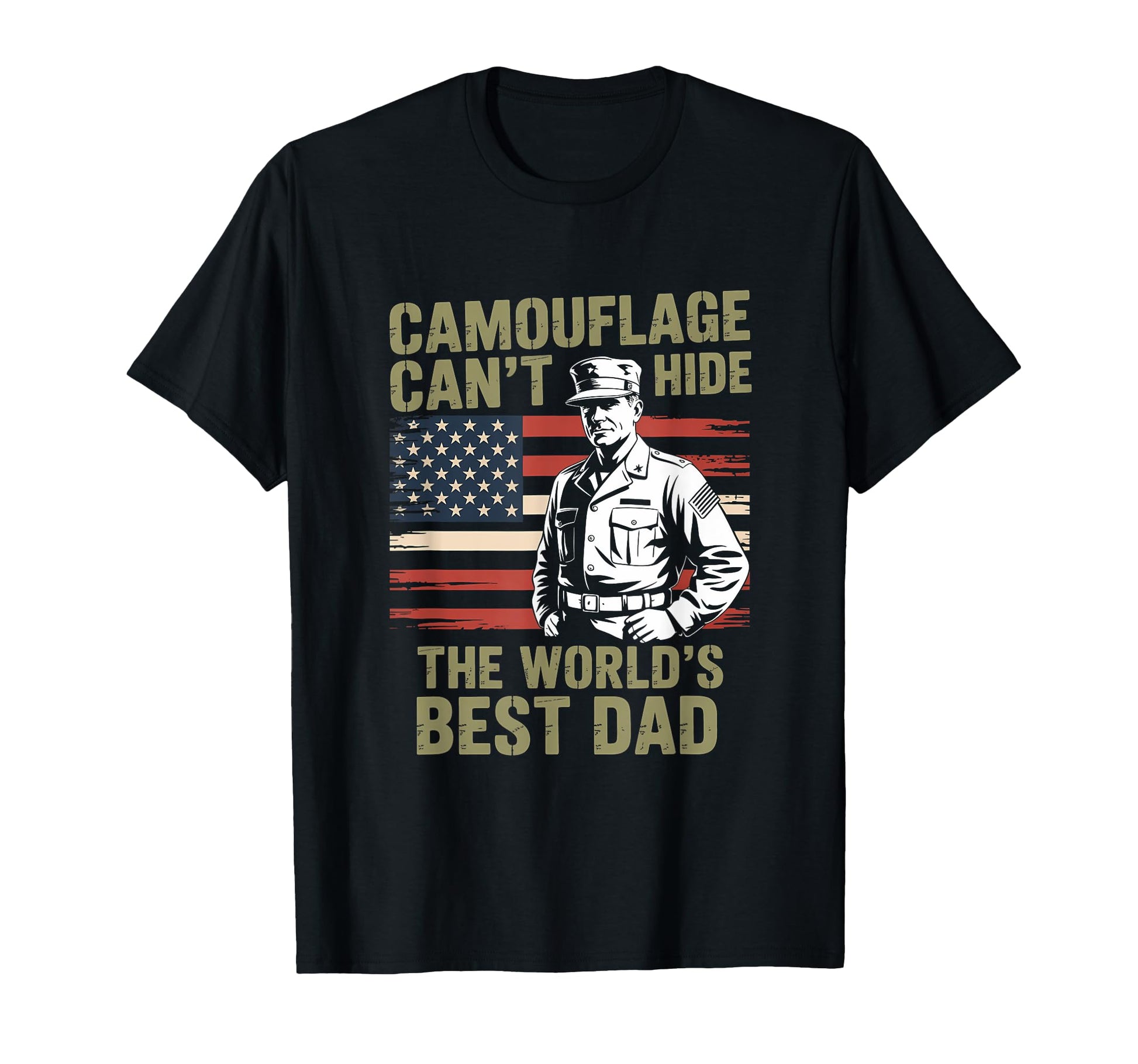 Camouflage Cant Hide Worlds Best Dad T-Shirt - Graphic Print Unisex - T-Shirt, Sweatshirt, Hoodie