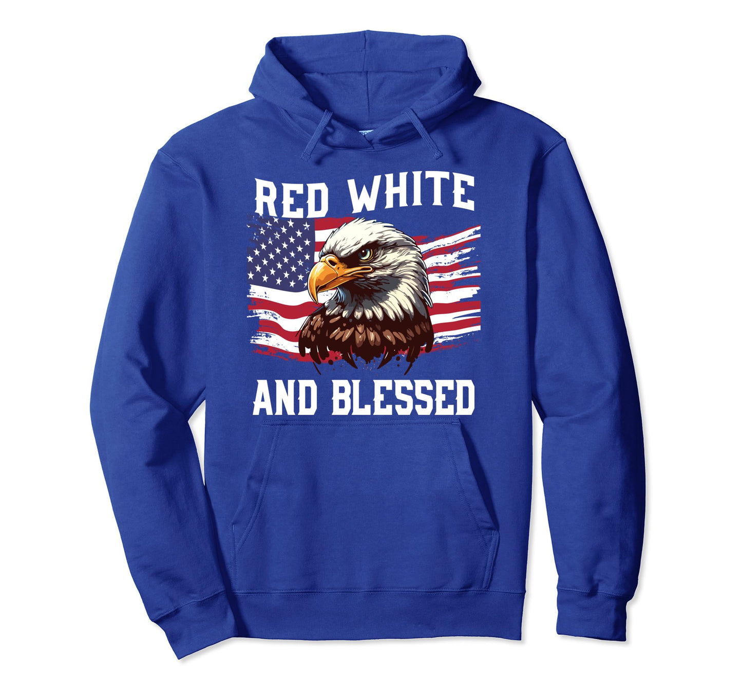 Funny Red White And Blessed 4Th July Hoodie - Streetwear Style Men Women - T-Shirt, Sweatshirt, Hoodie