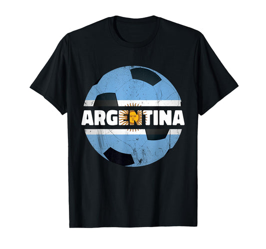 Bandera Argentina Flag Soccer Ball Bal N T-Shirt - Novelty Apparel Unisex - T-Shirt, Sweatshirt, Hoodie