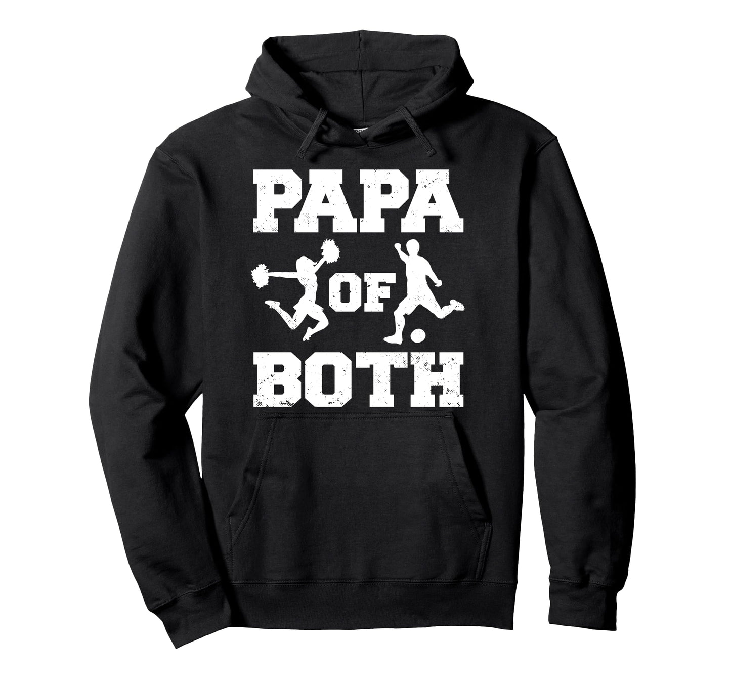 Papa Both Funny Soccer And Cheer Papa Hoodie - Minimalist Print Men Women - T-Shirt, Sweatshirt, Hoodie