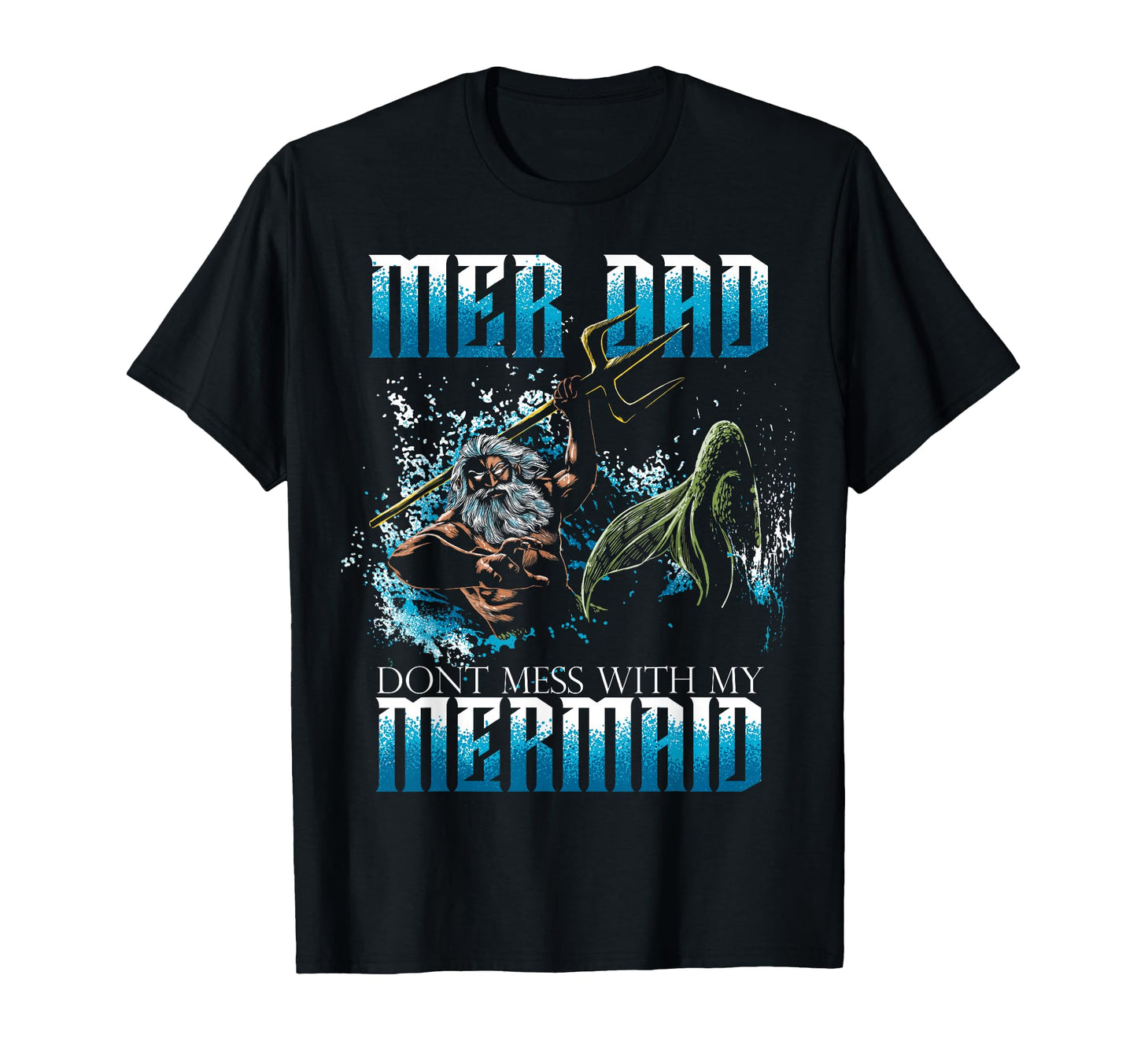 Mermaid Dad Daughter Birthday Family T-Shirt - Custom Art Print for Adults - T-Shirt, Sweatshirt, Hoodie