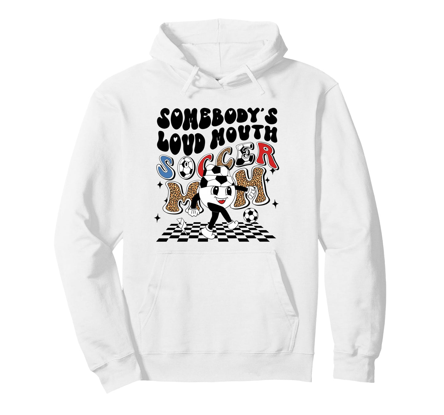 Soccer Mom Leopard Ball Hoodie - Graphic Print for Adults - T-Shirt, Sweatshirt, Hoodie