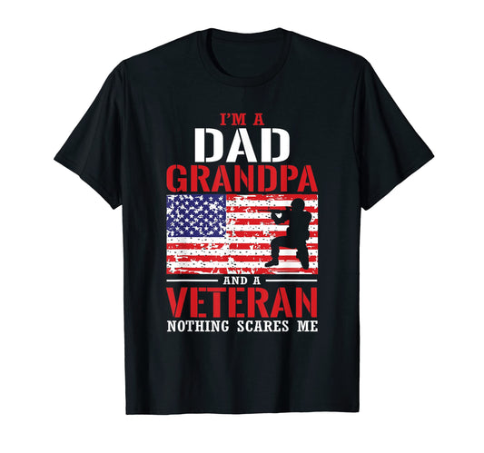 American Flag Dad Grandpa Veteran T-Shirt - Unique Graphic for Adults - T-Shirt, Sweatshirt, Hoodie