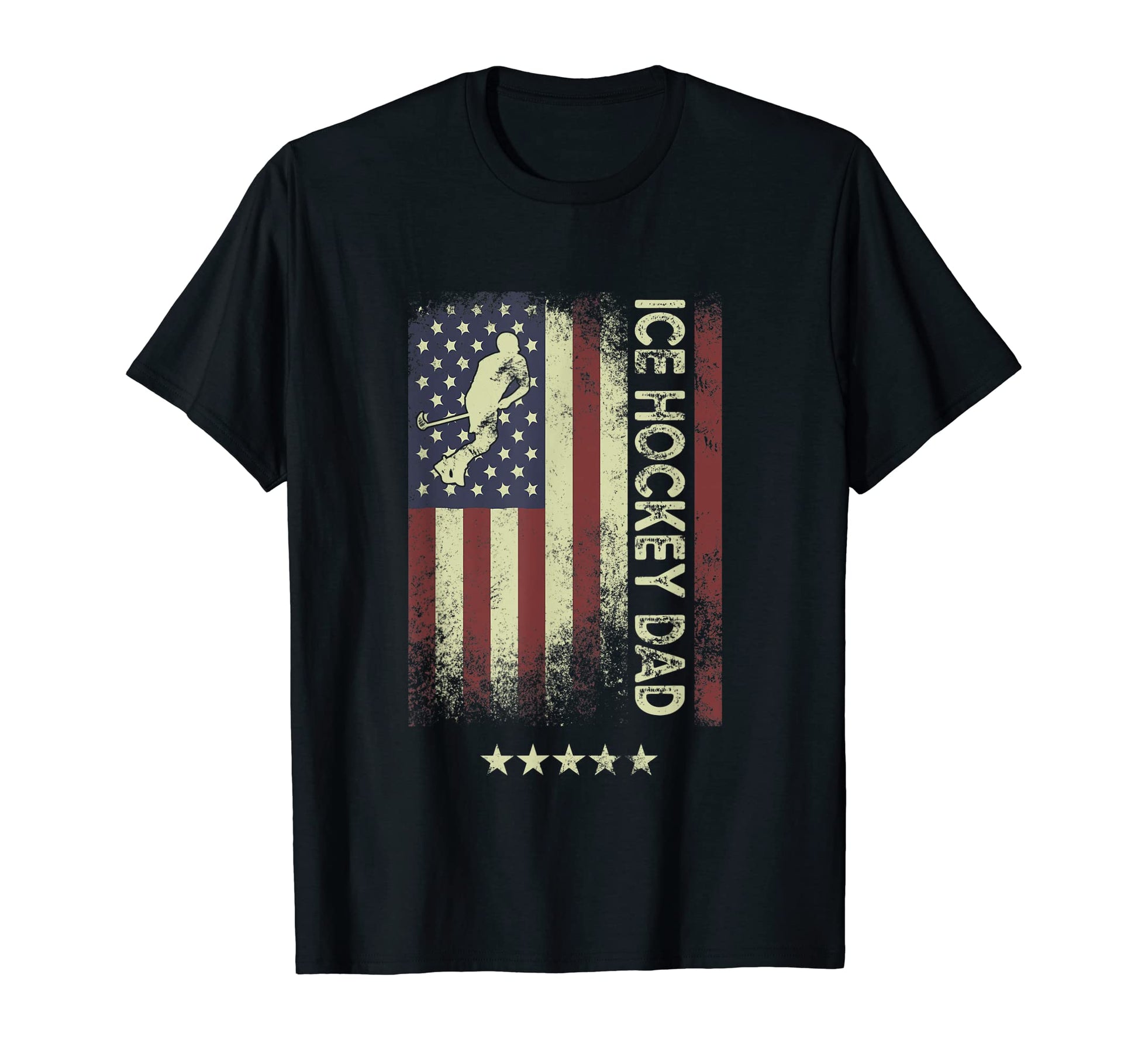 Usa American Flag Ice Hockey Dad T-Shirt - Novelty Apparel Unisex - T-Shirt, Sweatshirt, Hoodie