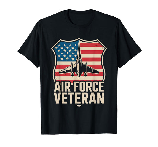 Air Force Veteran Us American Flag T-Shirt - Casual Everyday Wear Unisex - T-Shirt, Sweatshirt, Hoodie