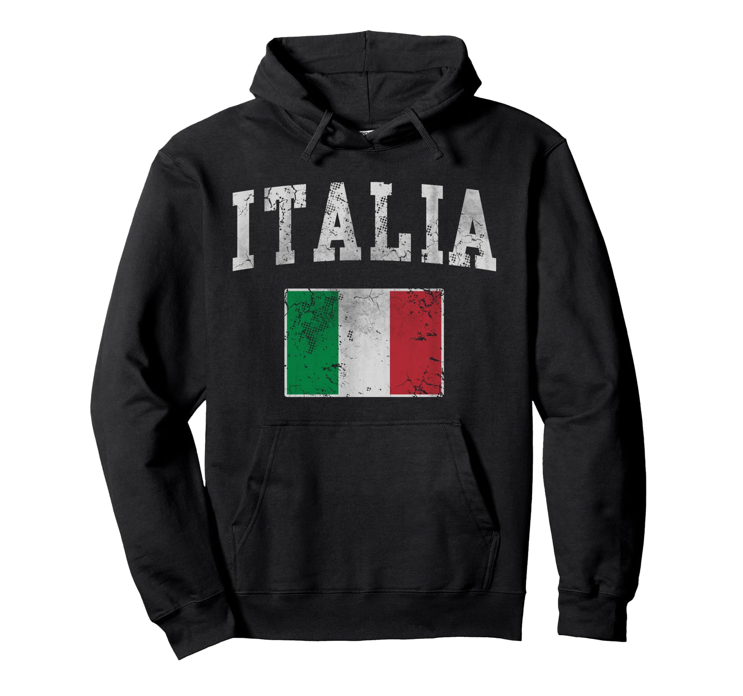 Italia Italian Flag Italy Distressed Hoodie - Custom Art Print for Adults - T-Shirt, Sweatshirt, Hoodie