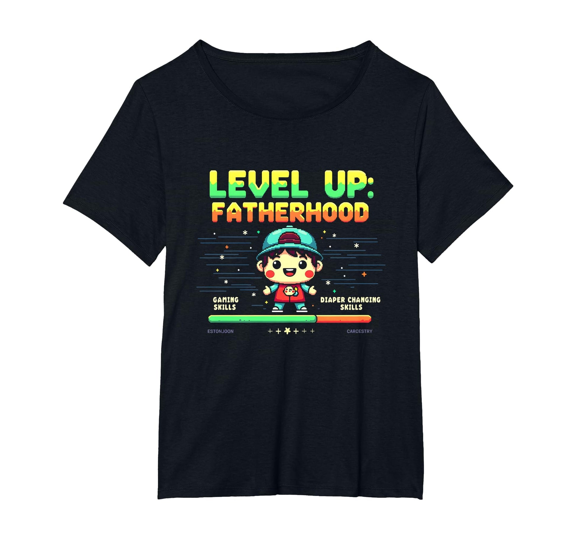 Level Up Fatherhood Dad To Be Gamer T-Shirt - Fun Novelty Design Men Women - T-Shirt, Sweatshirt, Hoodie