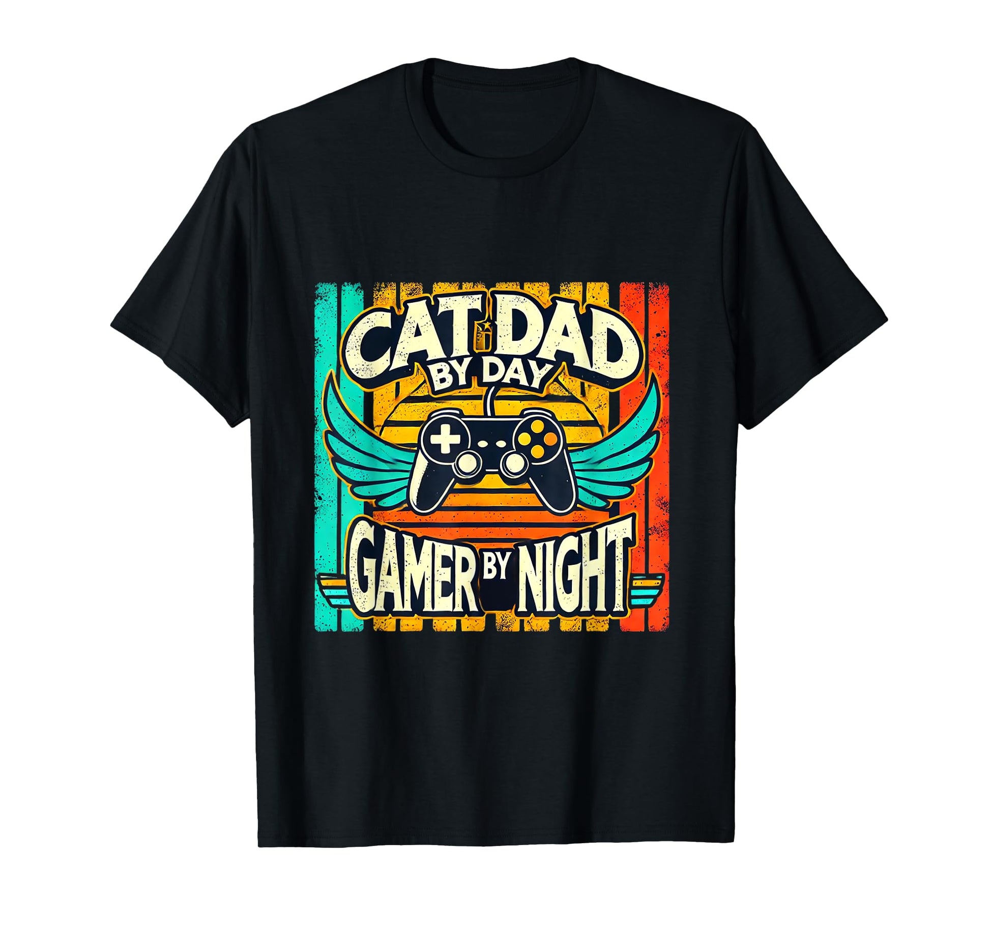Cat Dad Day Gamer Night T-Shirt - Graphic Print Men Women - T-Shirt, Sweatshirt, Hoodie