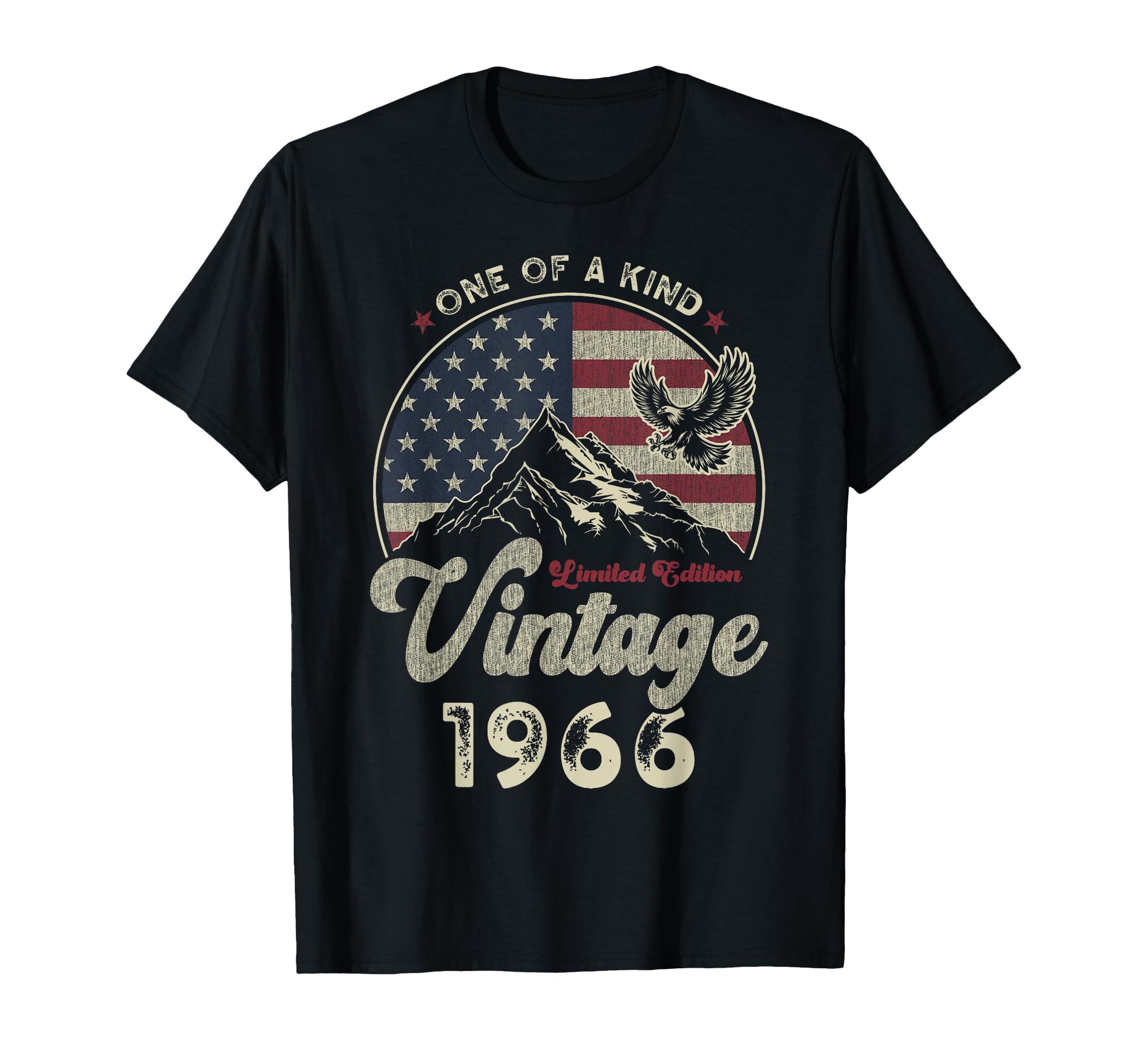 1966 American Flag 60Th Birthday T-Shirt - Casual Everyday Wear Men Women - T-Shirt, Sweatshirt, Hoodie