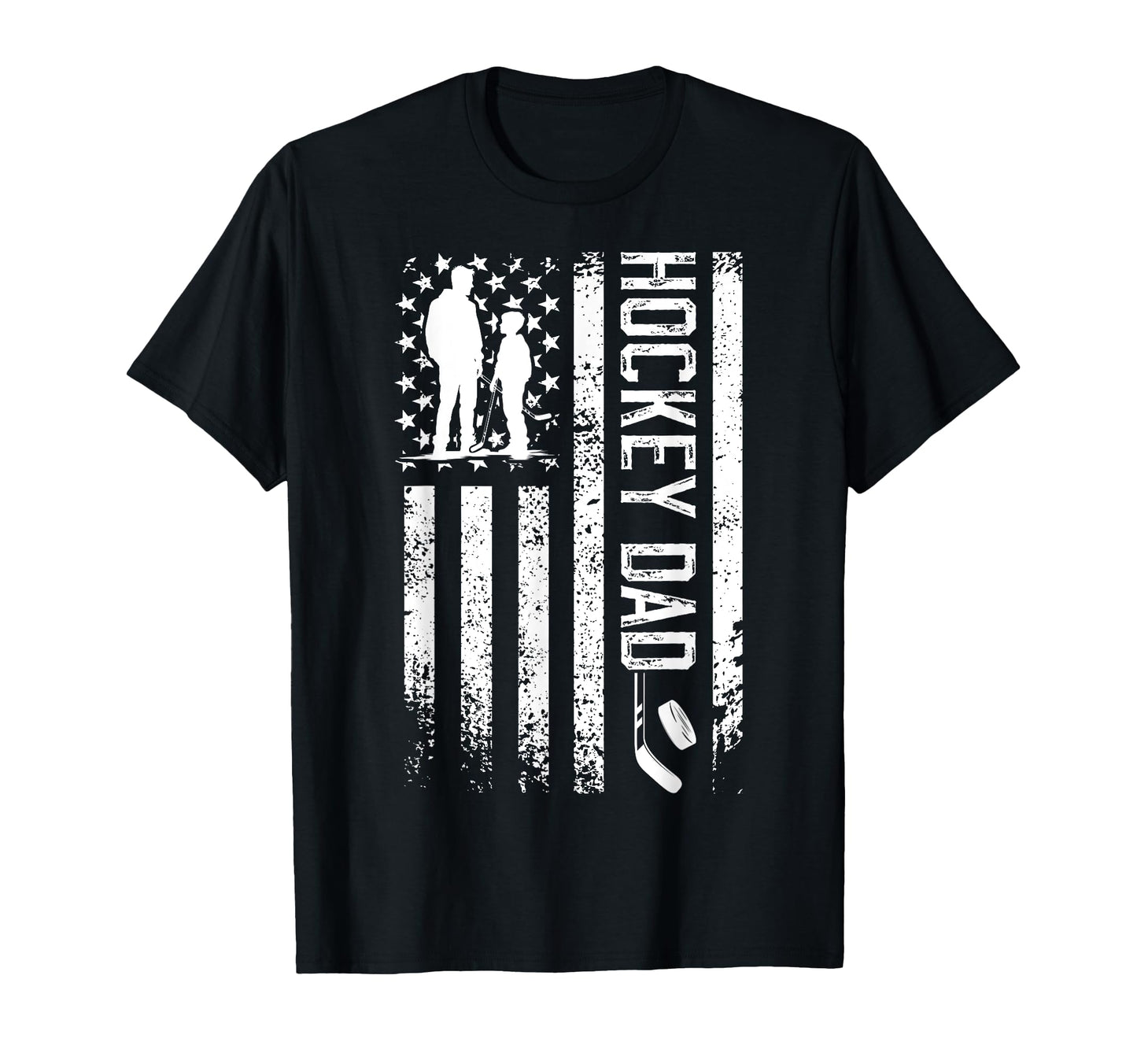 Hockey Dad Us Flag Ice Hockey Father T-Shirt - Unique Graphic Men Women - T-Shirt, Sweatshirt, Hoodie