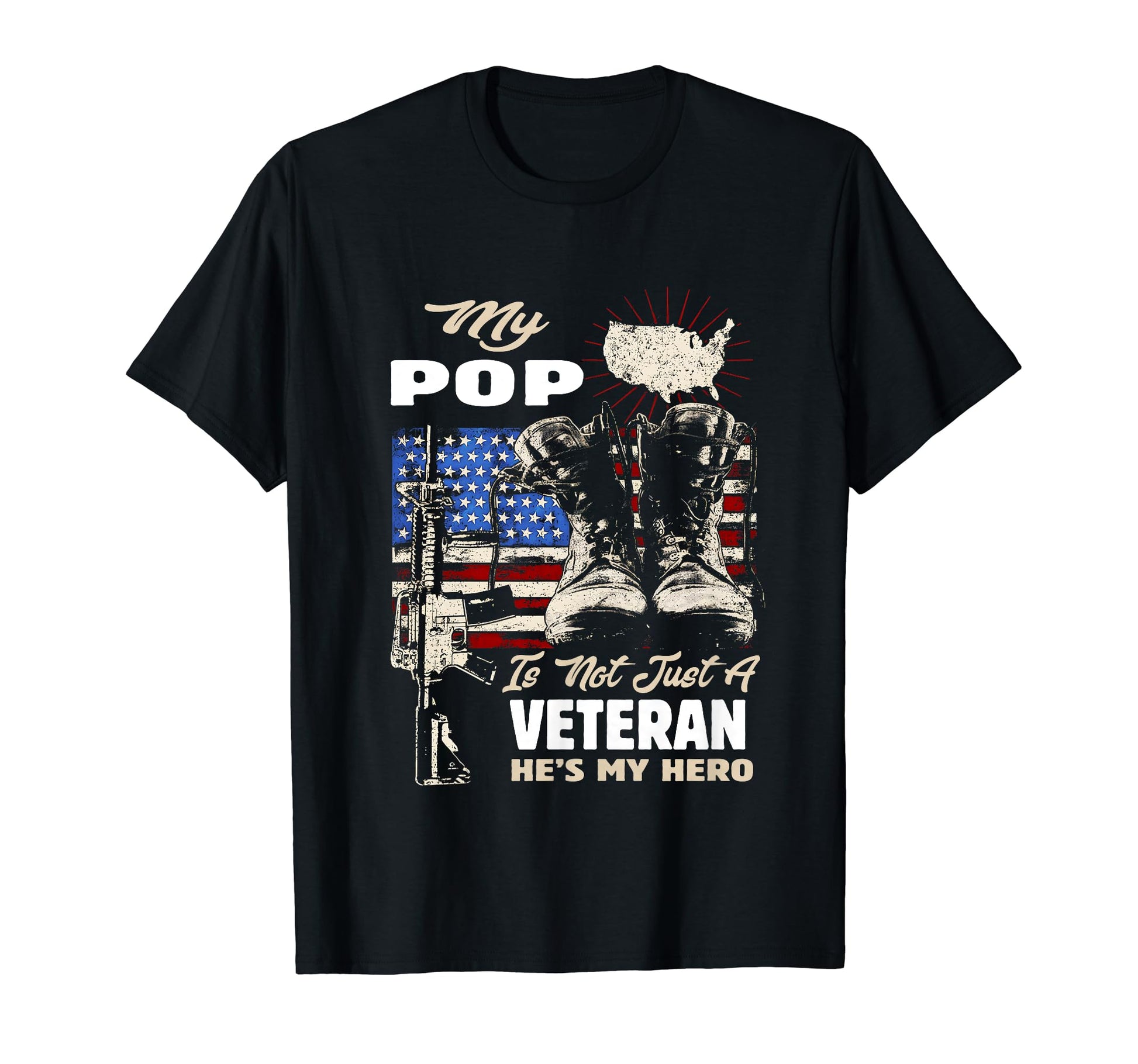 Veteran Pop Dad Usa Flag 4Th July T-Shirt - Minimalist Print Men Women - T-Shirt, Sweatshirt, Hoodie