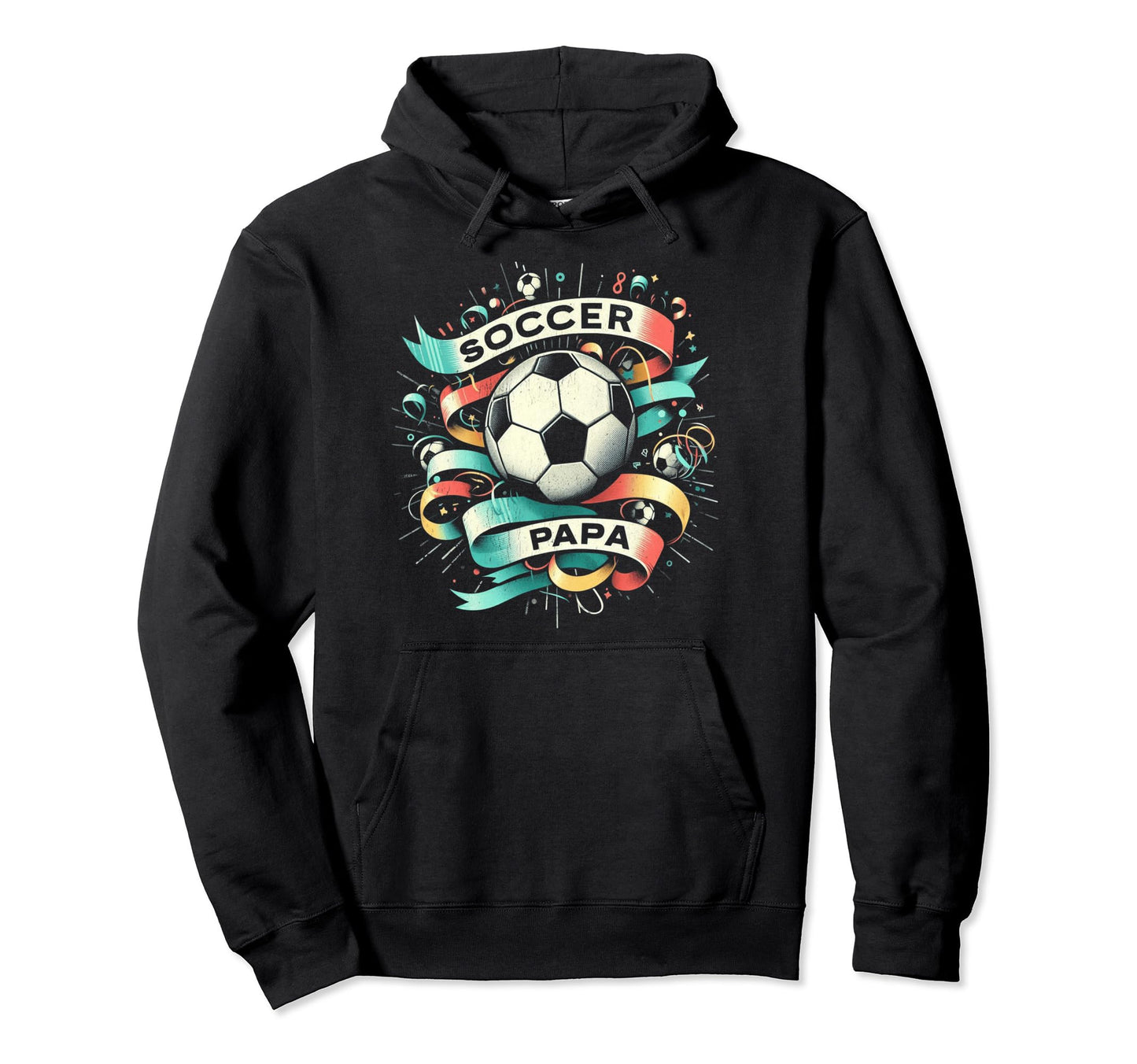 Soccer Papa Family Matching Dad Fathers Hoodie - Graphic Print for Adults - T-Shirt, Sweatshirt, Hoodie
