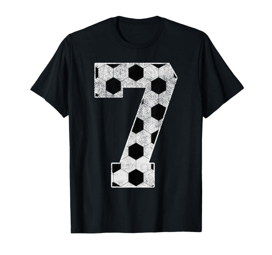 7Th Birthday Party 7 Year Old Soccer T-Shirt - Aesthetic Graphic Men Women - T-Shirt, Sweatshirt, Hoodie