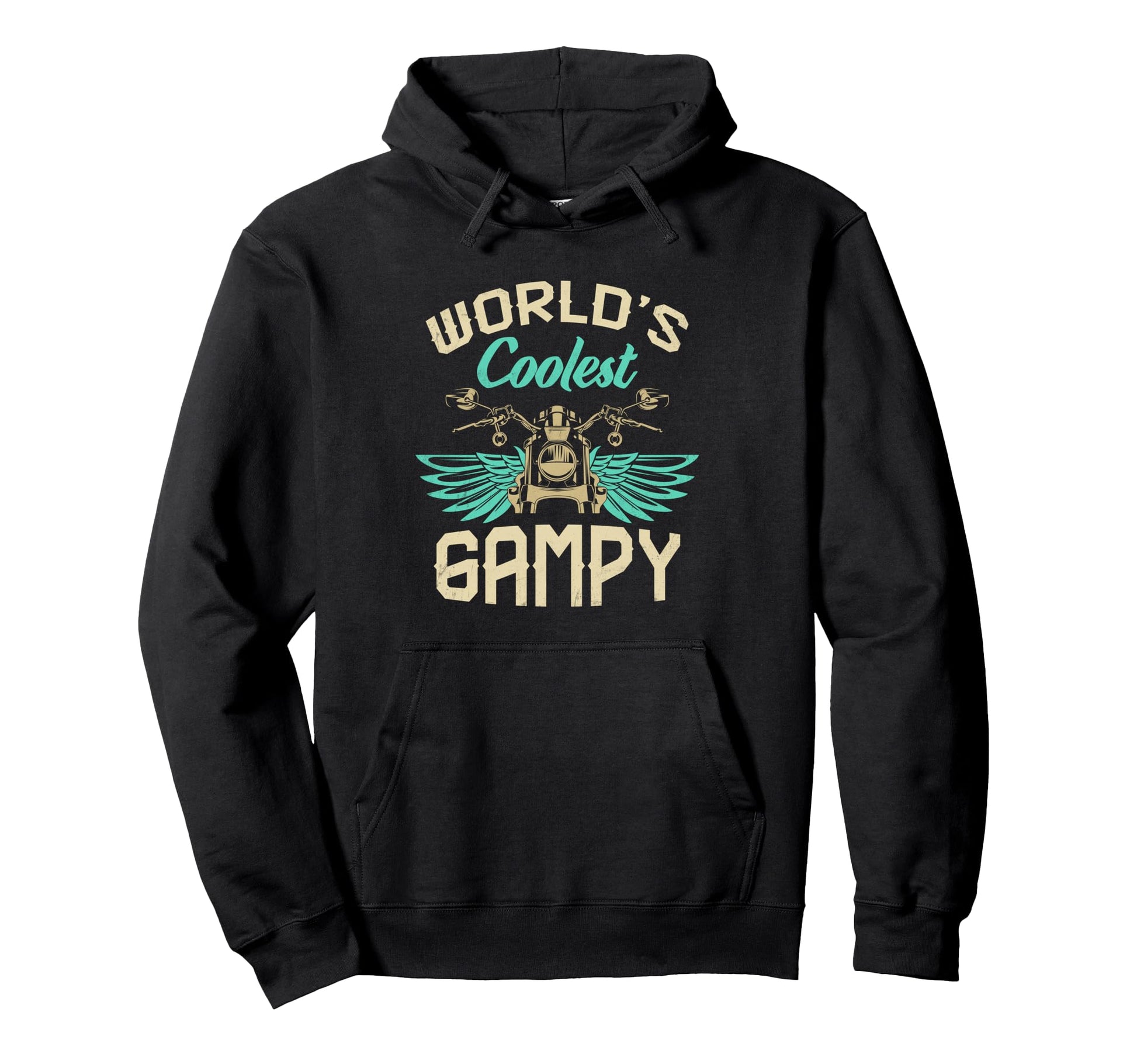 Worlds Coolest Gampy Motorcycle Fathers Day Hoodie - Graphic Print Unisex - T-Shirt, Sweatshirt, Hoodie