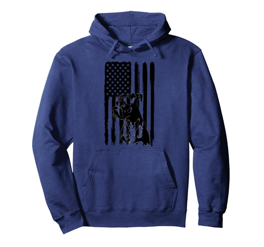 American Flag Usa Patriot Boxer Dog Dad Hoodie - Unique Graphic Men Women - T-Shirt, Sweatshirt, Hoodie