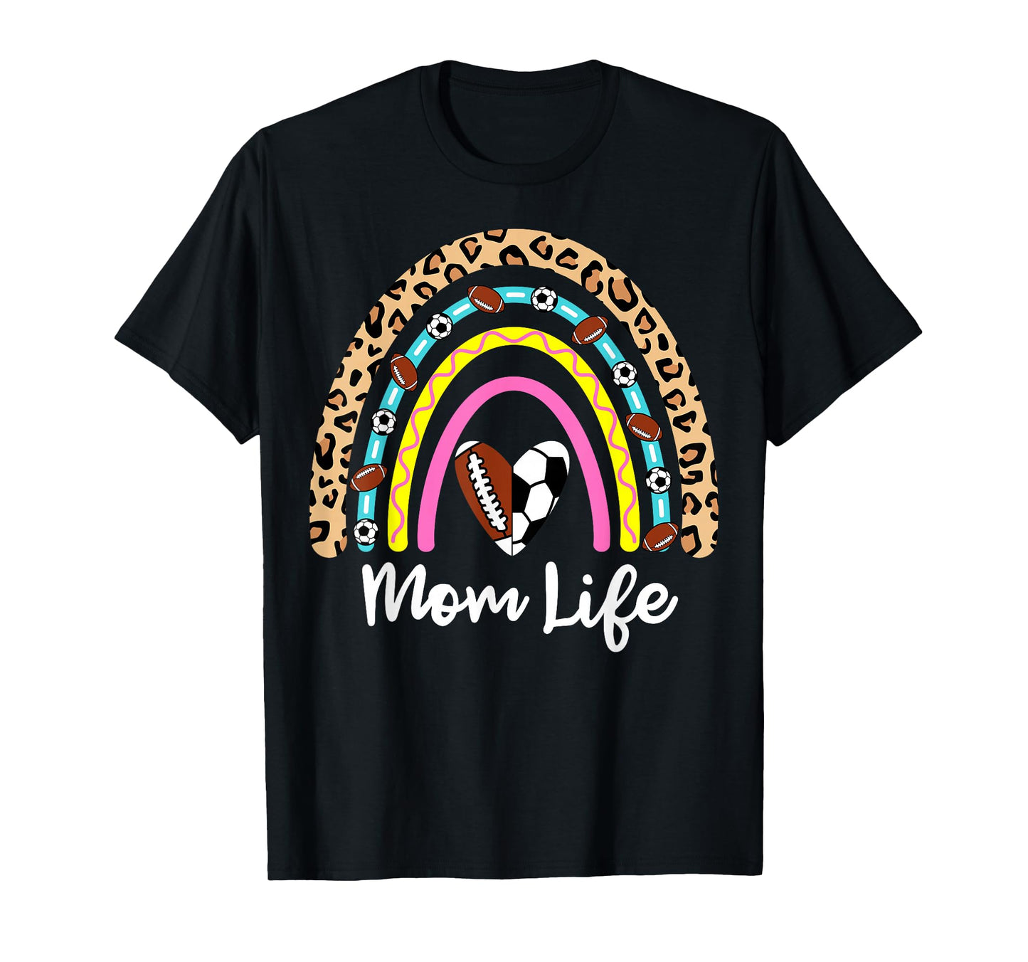 Soccer Football Mom Boho Rainbow T-Shirt - Streetwear Style for Adults - T-Shirt, Sweatshirt, Hoodie