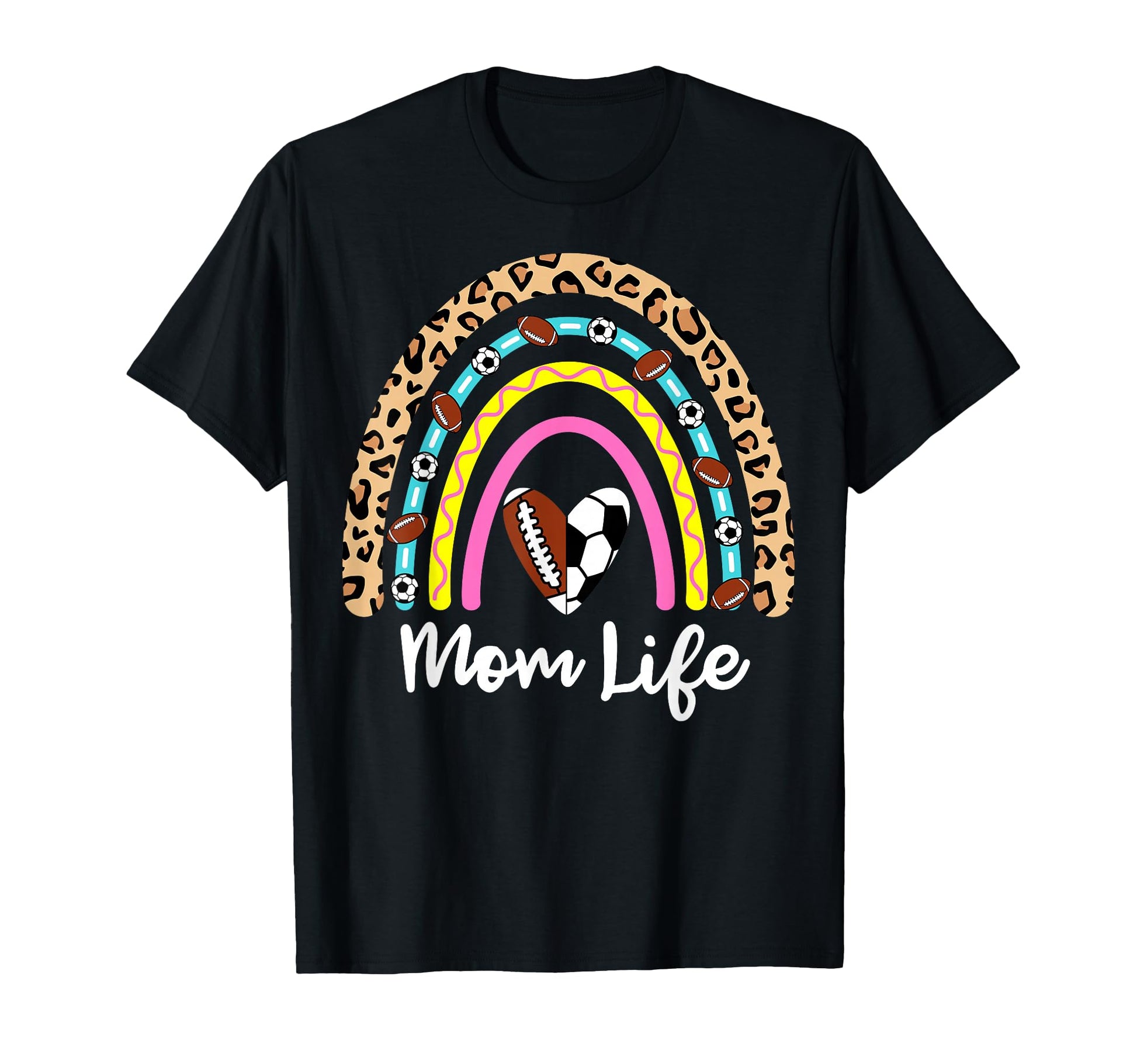 Soccer Football Mom Boho Rainbow T-Shirt - Streetwear Style for Adults - T-Shirt, Sweatshirt, Hoodie