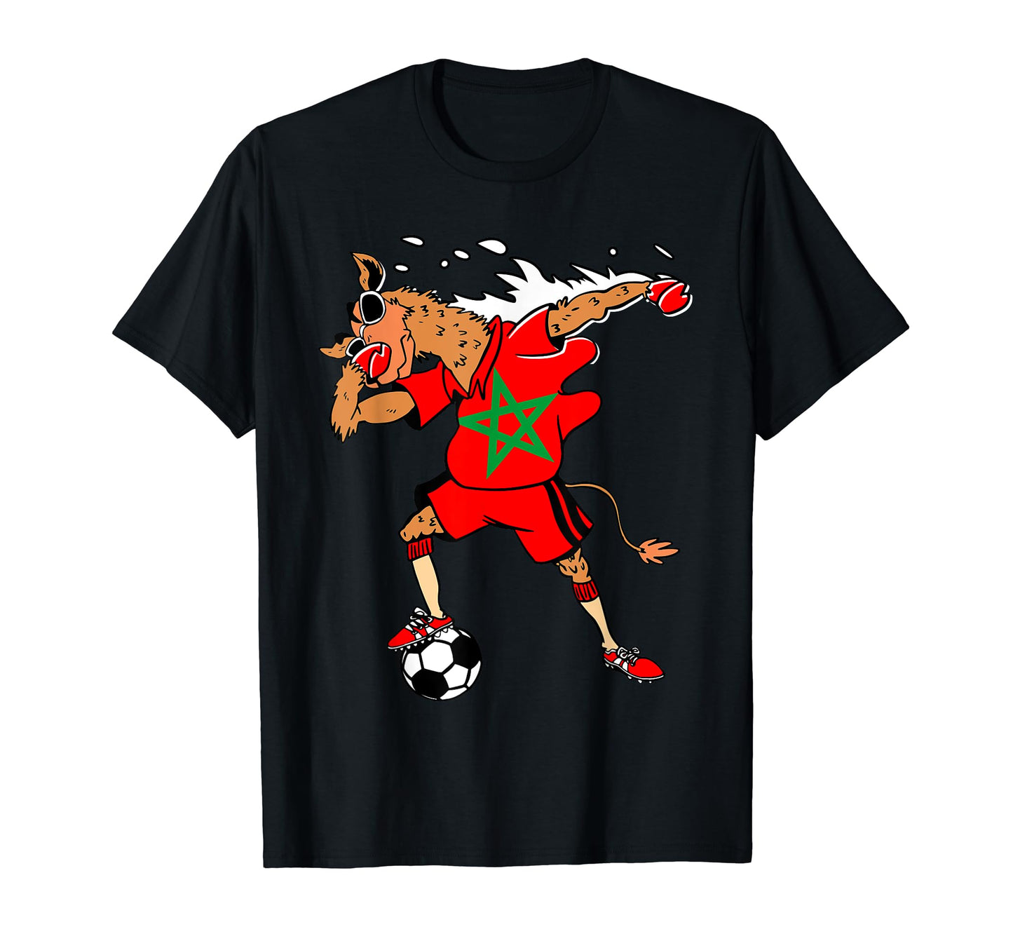 Moroccan Camel Morocco Flag Soccer Rabat T-Shirt - Graphic Print Men Women - T-Shirt, Sweatshirt, Hoodie