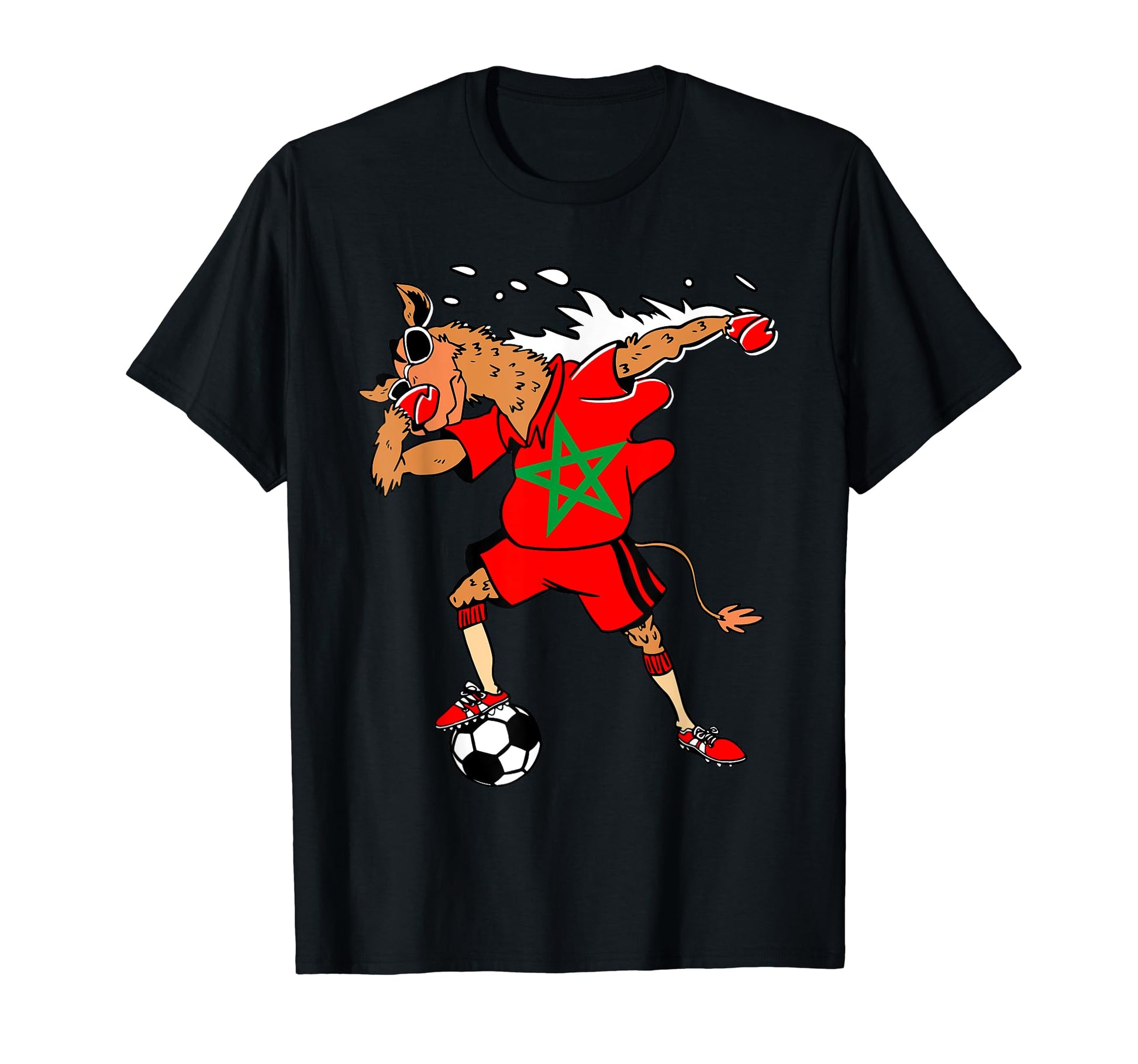 Moroccan Camel Morocco Flag Soccer Rabat T-Shirt - Graphic Print Men Women - T-Shirt, Sweatshirt, Hoodie